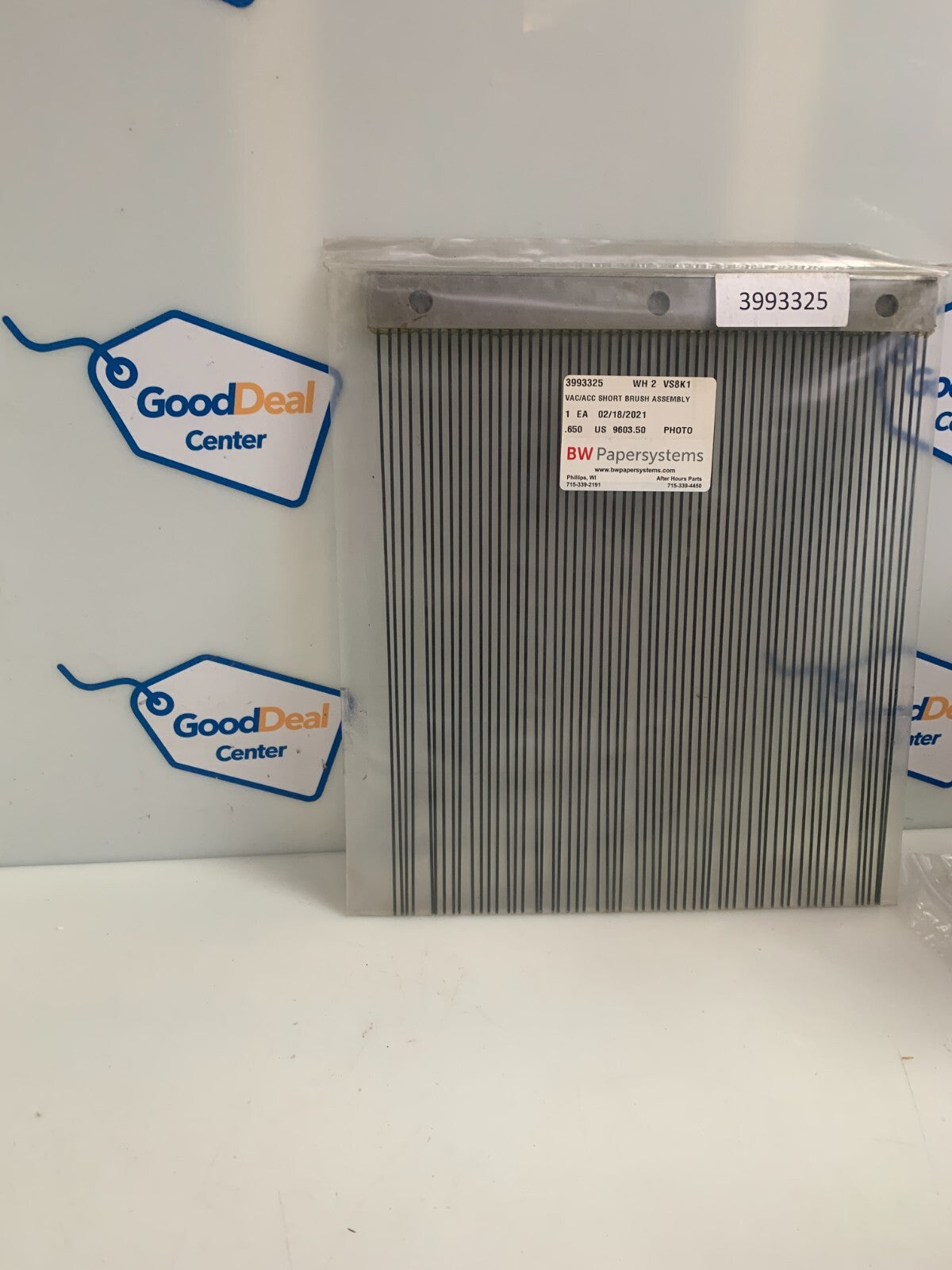 BW PAPER SYSTEMS VAC/ACC SHORT BRUSH ASSY #3993325