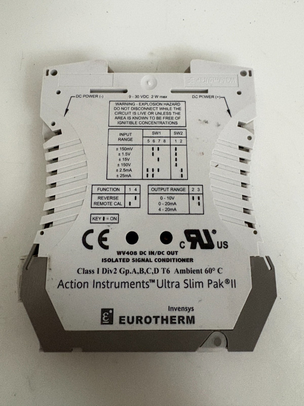 EUROTHERM ULTRA SLIM PAK II ISOLATED SIGNAL CONDITIONER WV408