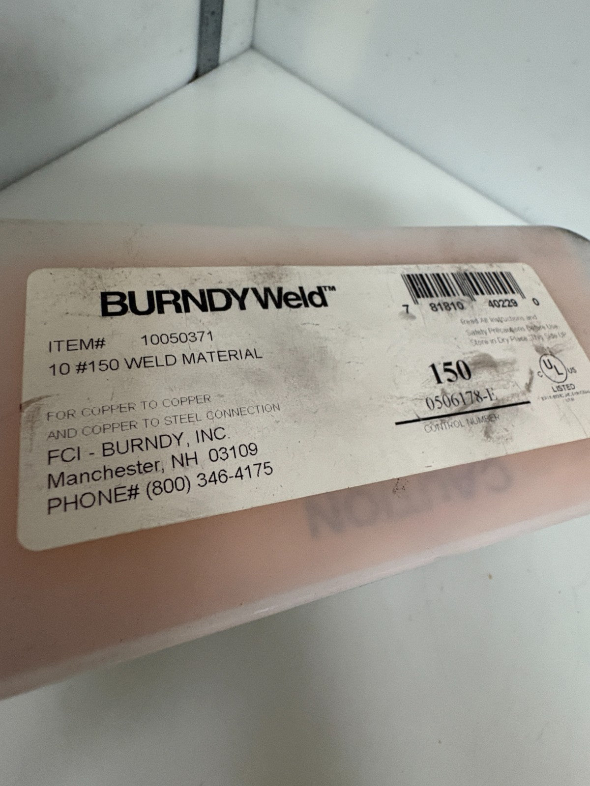 BURNDYWELD WELDING MATERIAL #10050371 10 #150 BOX OF 103