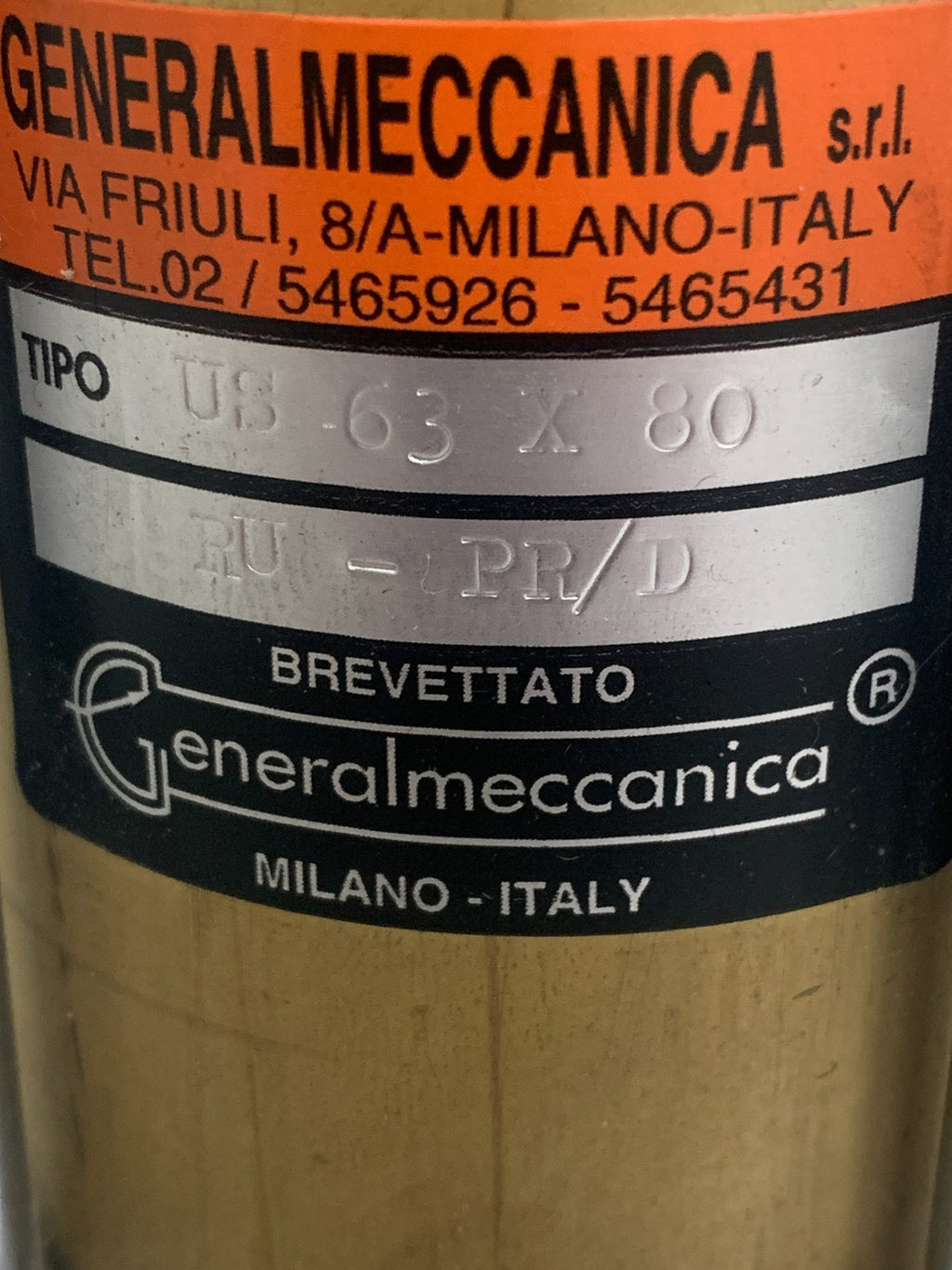 GENERAL MECCANICA ADJUSTABLE PNEUMATIC CYLINDER MODEL US63X80