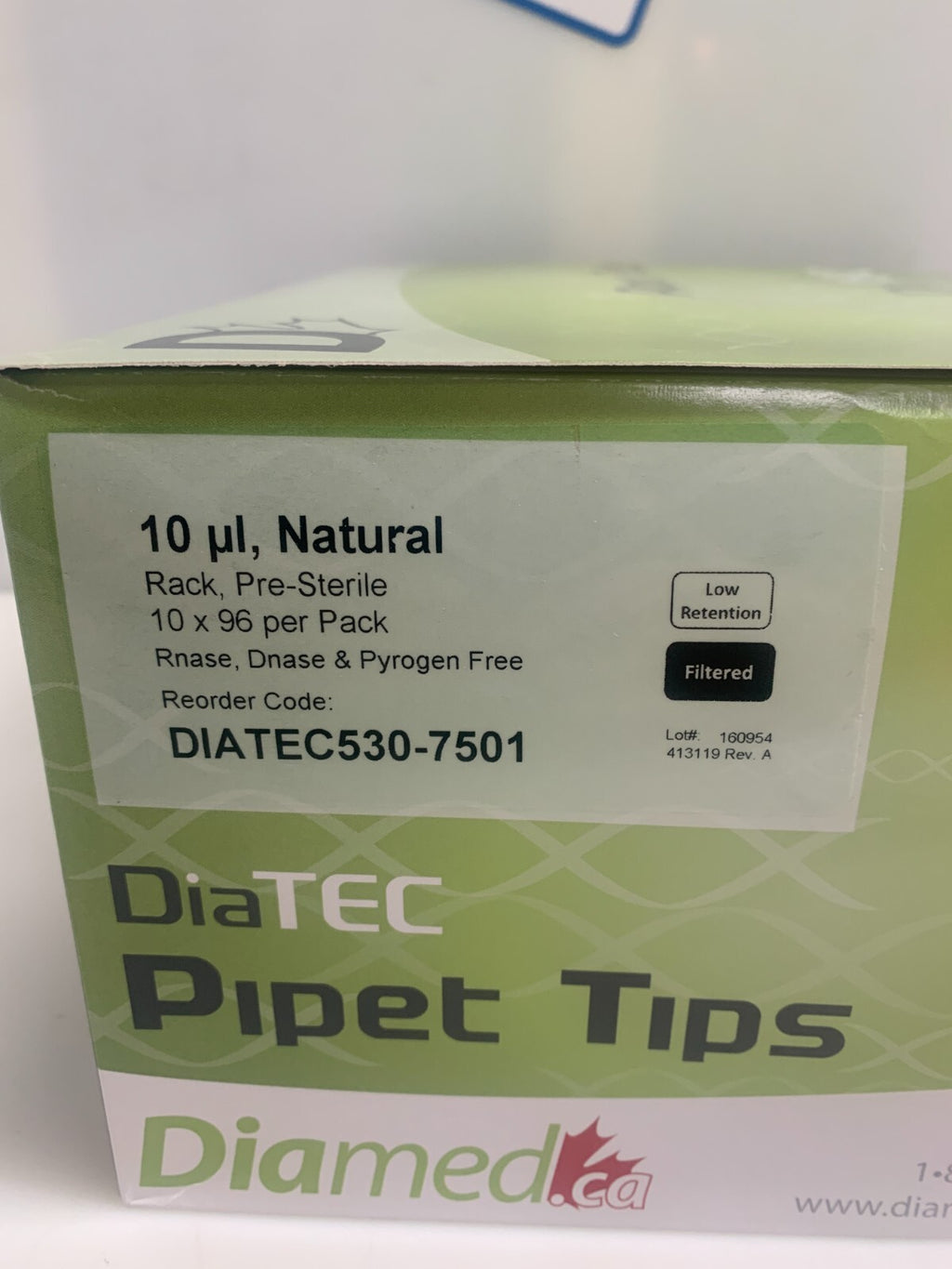 960 Diamed DIATEC 530-7501 10uL Pipet Tips Sterile Rack 10x96