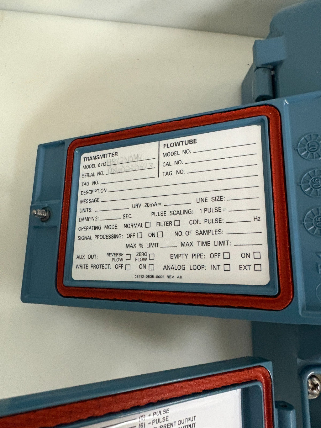 ROSEMOUNT MAGNETIC FLOWMETER TRANSMITTER 8712HR12N0M44