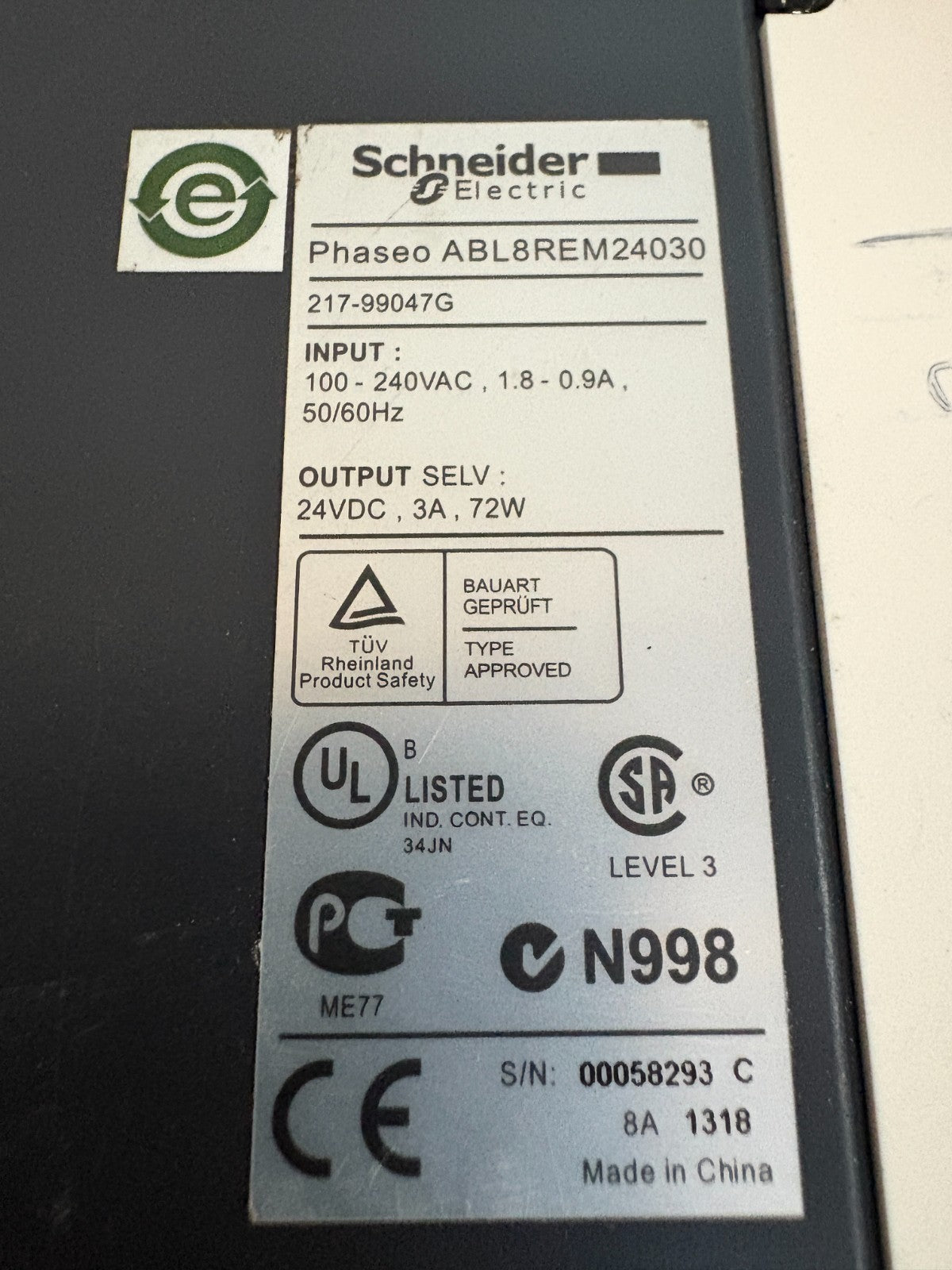 SCHNEIDER POWER SUPPLY ABL8REM240302