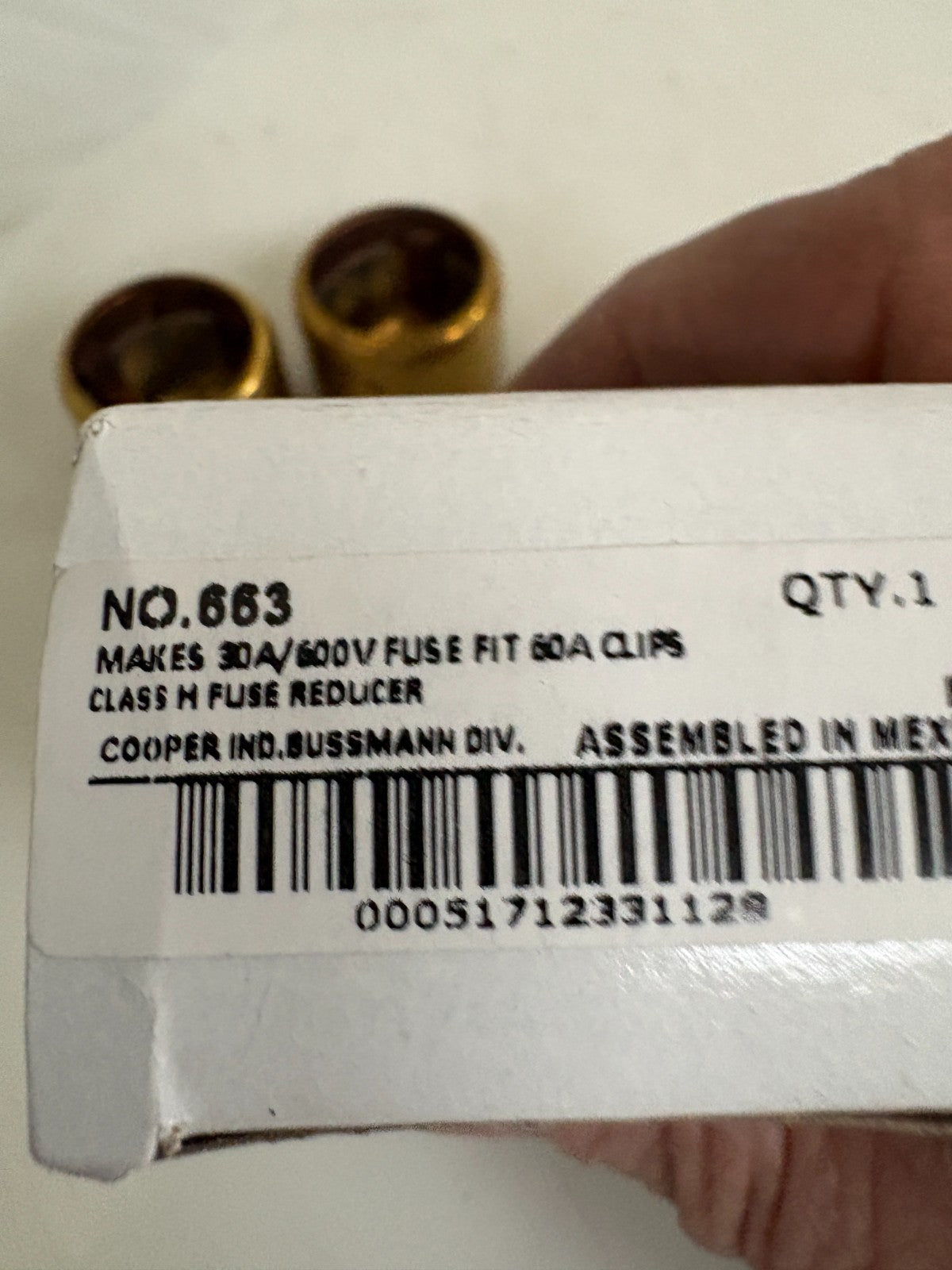 LOT OF 3 BUSSMAN BUSS #663 FUSE REDUCER