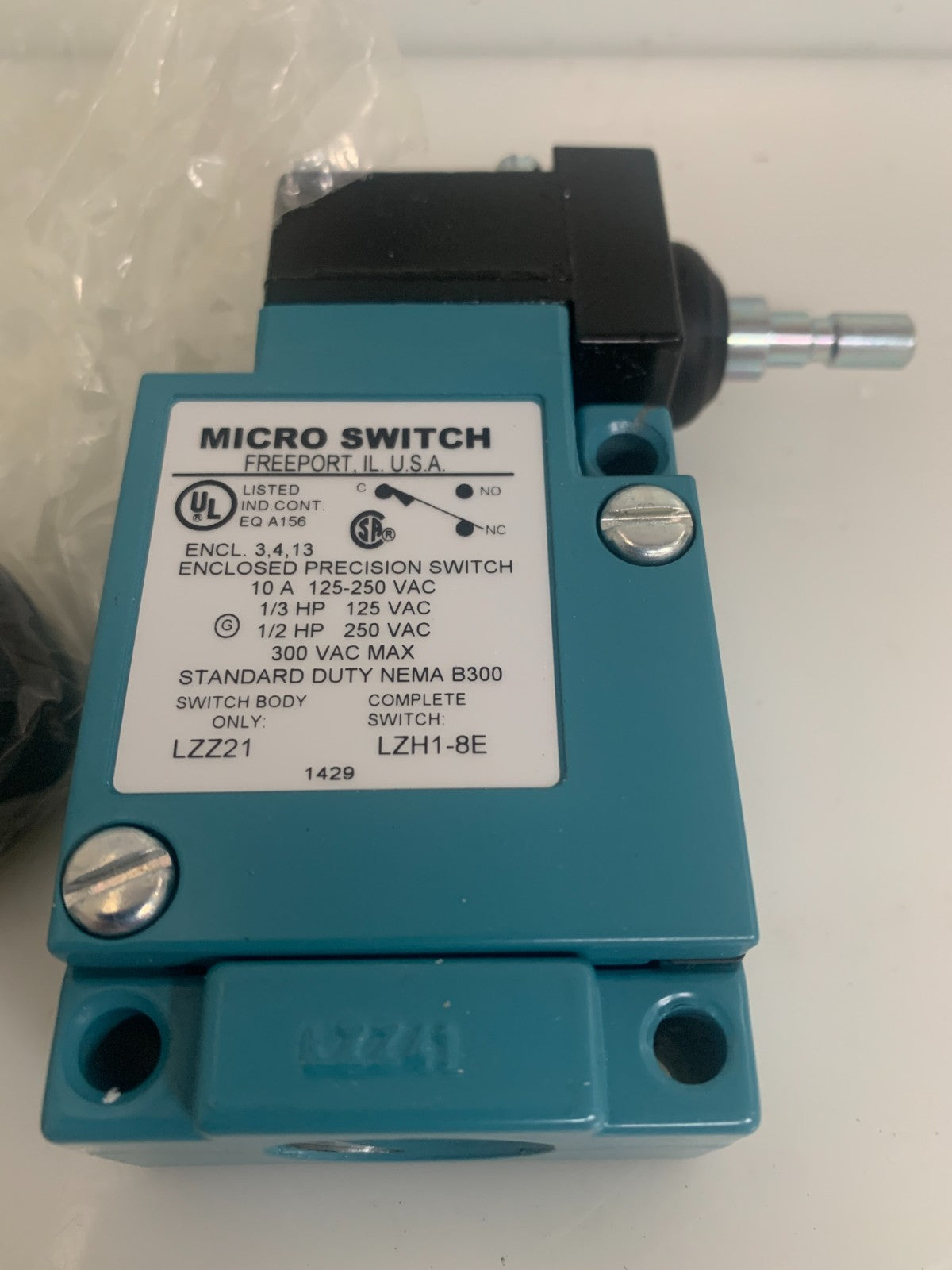 HONEYWELL ENCLOSED PRECISION SWITCH LZH1-BE1