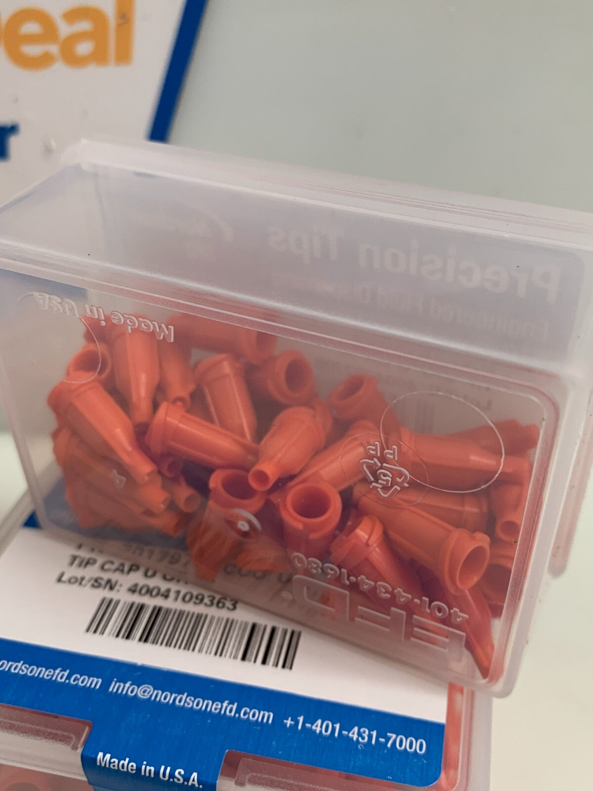 Lot of 4 Nordson EFD Precision Tips 7017976 COO: US Orange 50/box