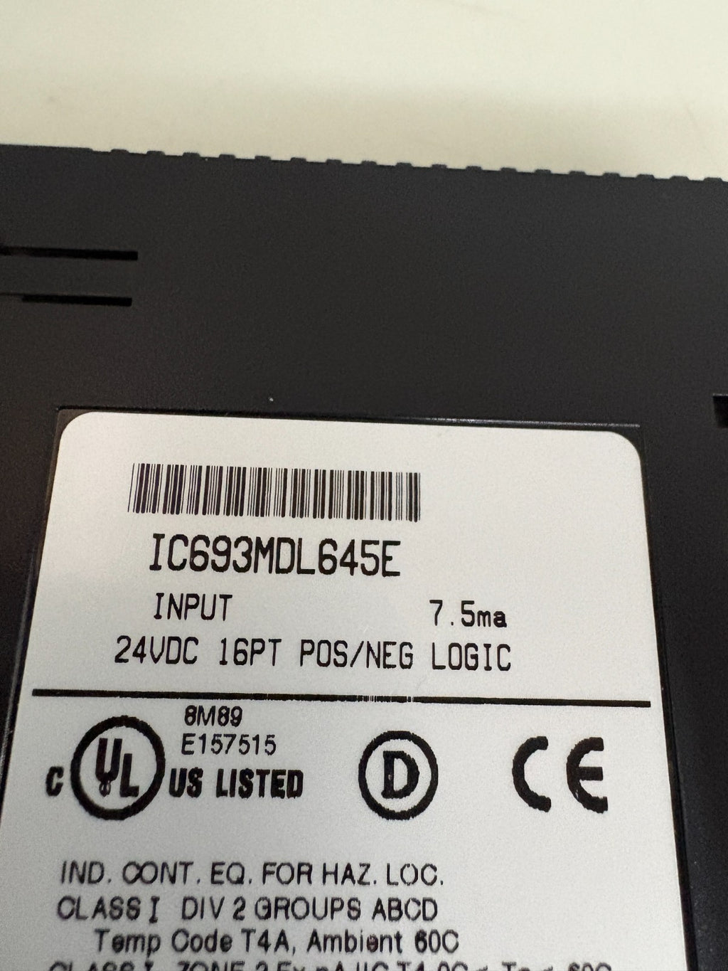 GE FANUC 24 VDC 16PT POS/NEG LOGIC MODULE 3