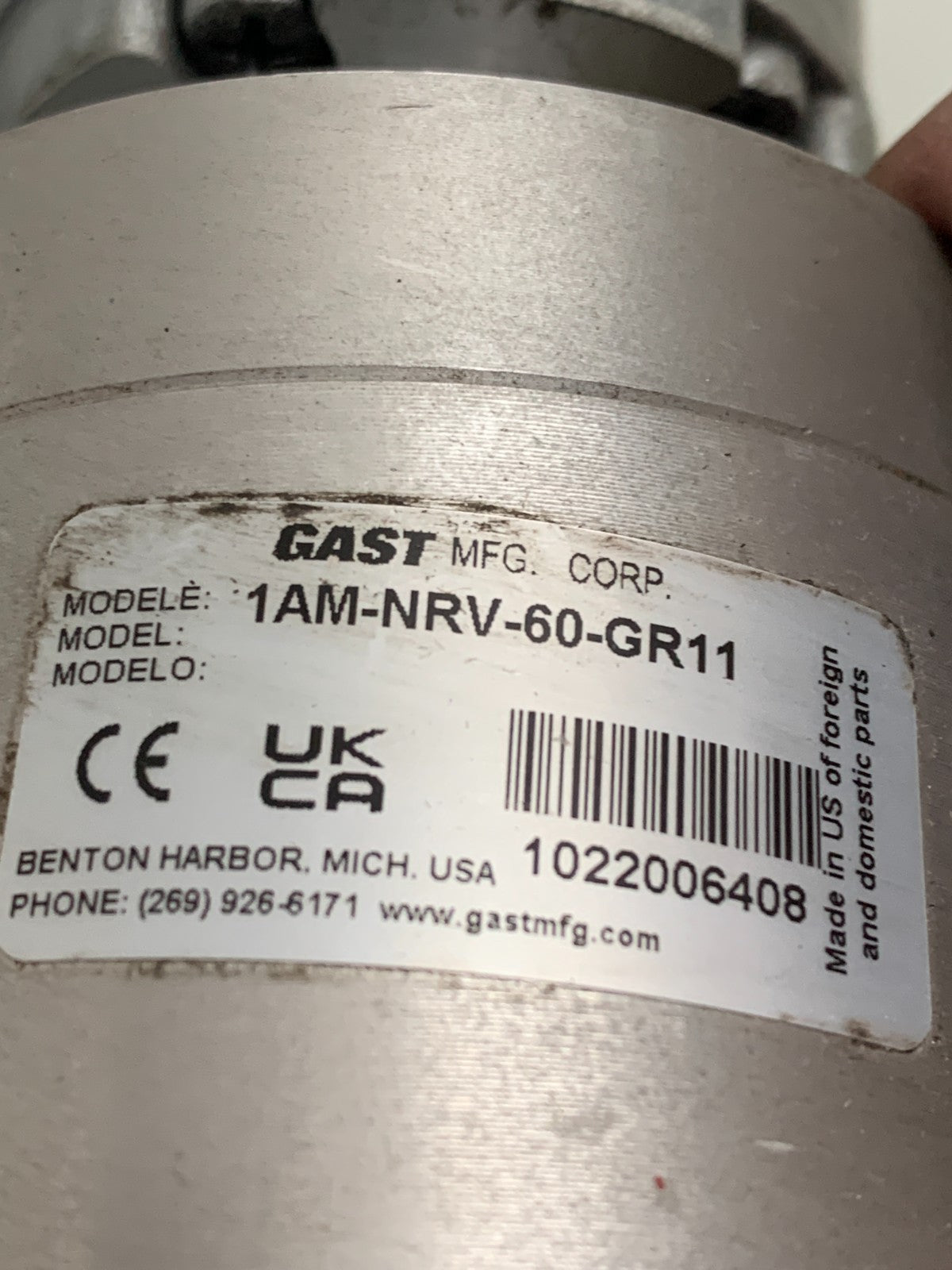 GAST  Air Motor  1AM-NRV-60-GR11