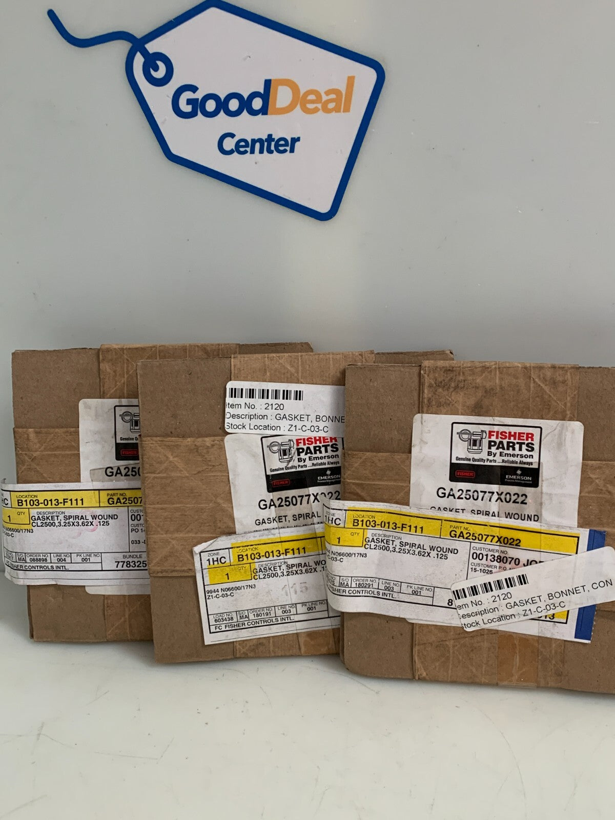 LOT OF 3 EMERSON FISHER PARTS GASKET SPIRAL WOUND GA 25077X022