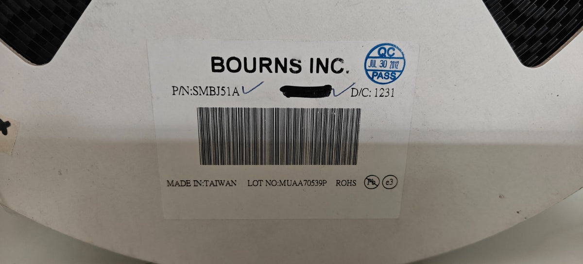 LOT OF 2900 ON REEL BOURNS INC. TVS DIODE 51 VWM 82.4VC D0214AA1