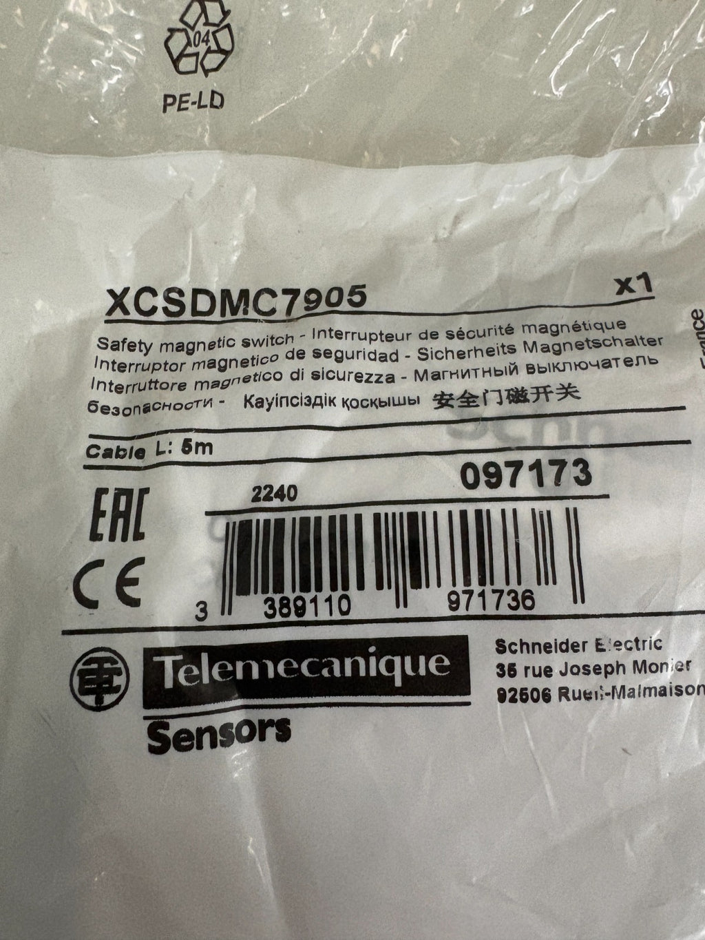 SCHNEIDER TELEMECANIQUE SAFETY SWITCH XCSDMC 79052