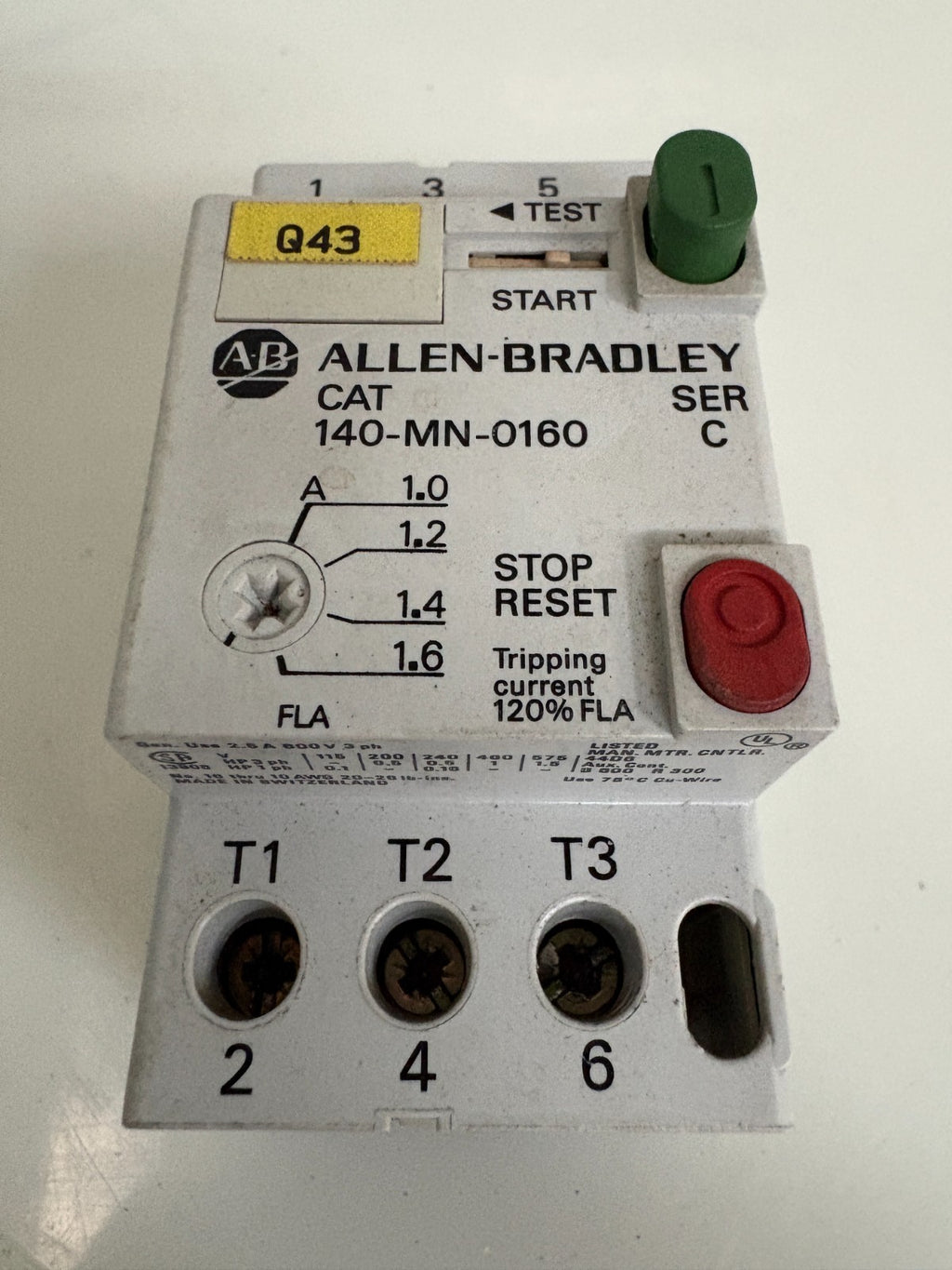 LOT OF 3 ALLEN BRADLEY MOTOR STARTER 140-MN-0160 SER C