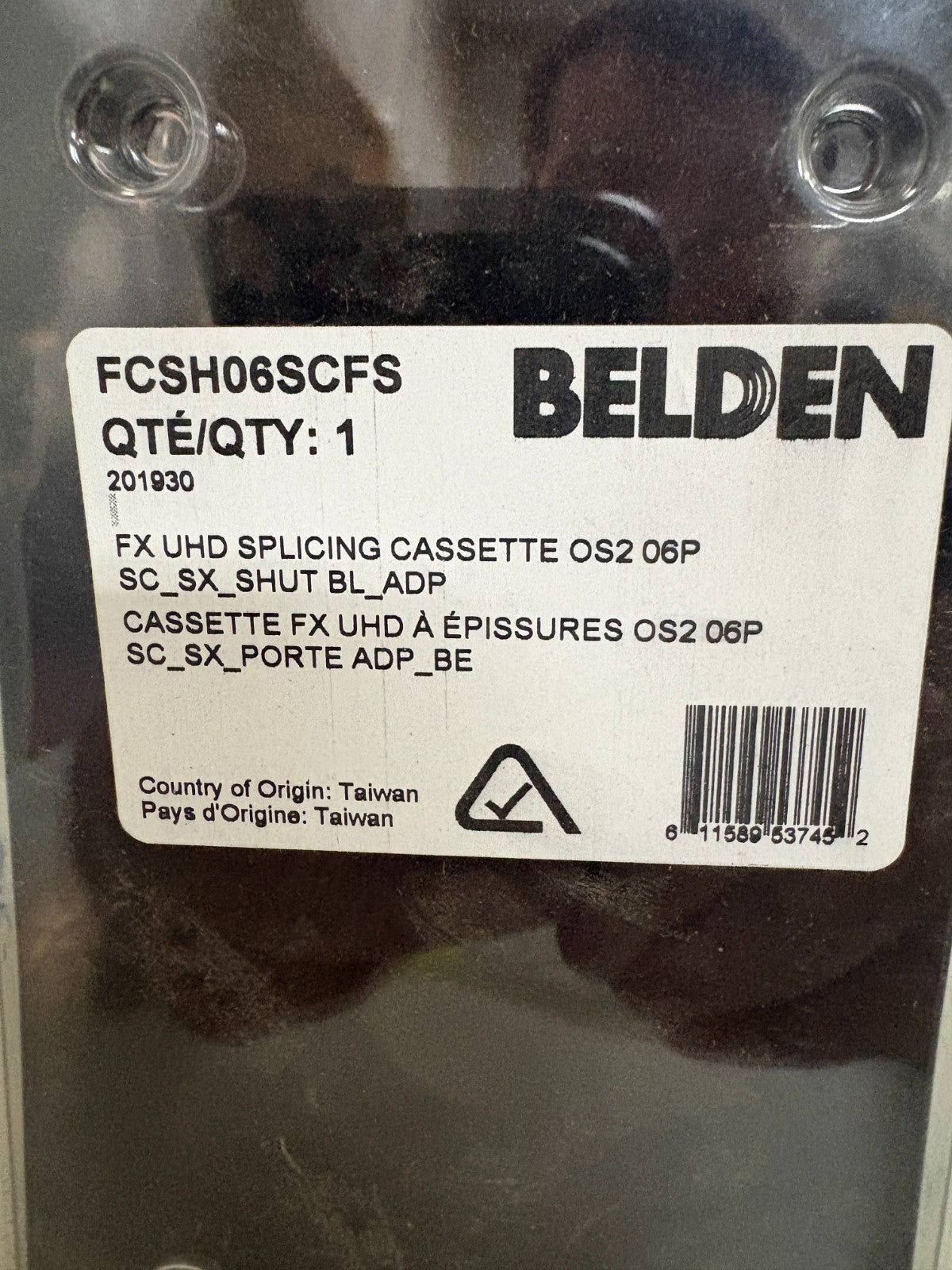 BELDEN FX UHD SPLICING CASSETTE FCSH 06SCFS1