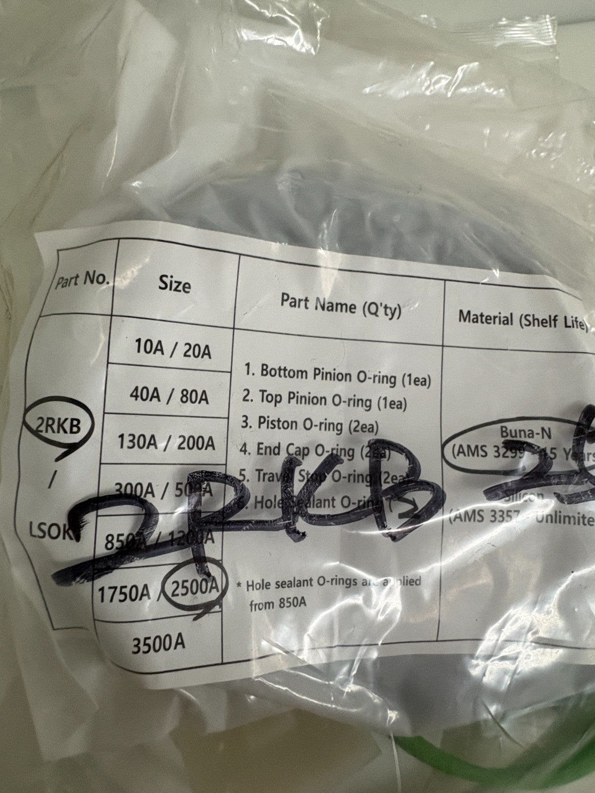 ABZ TRIAC ACTUATOR REBUILD KIT 2RKB/LSOK