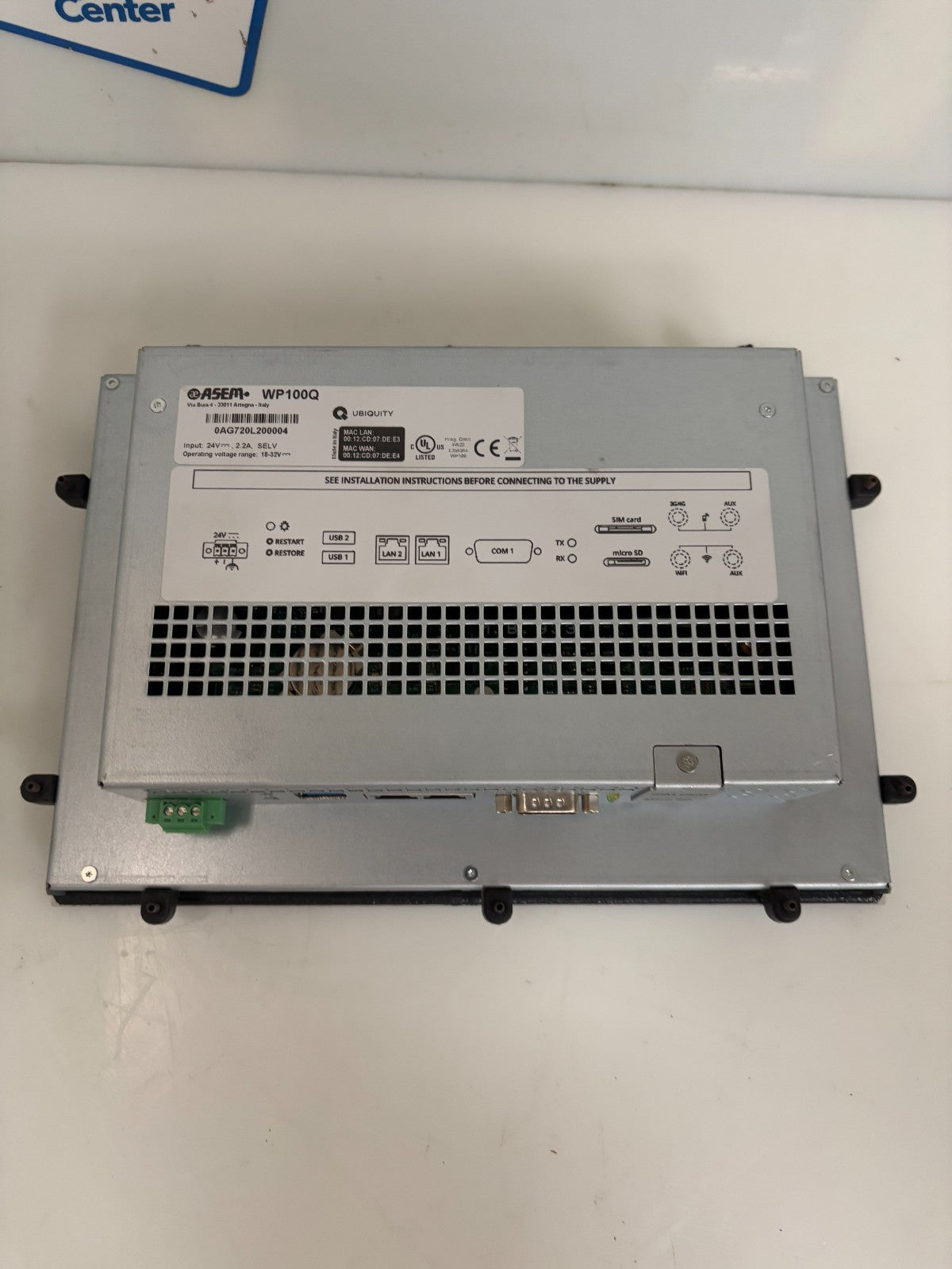 ASEM INDUSTRIAL CONTROL SCREEN OAG720L 200003