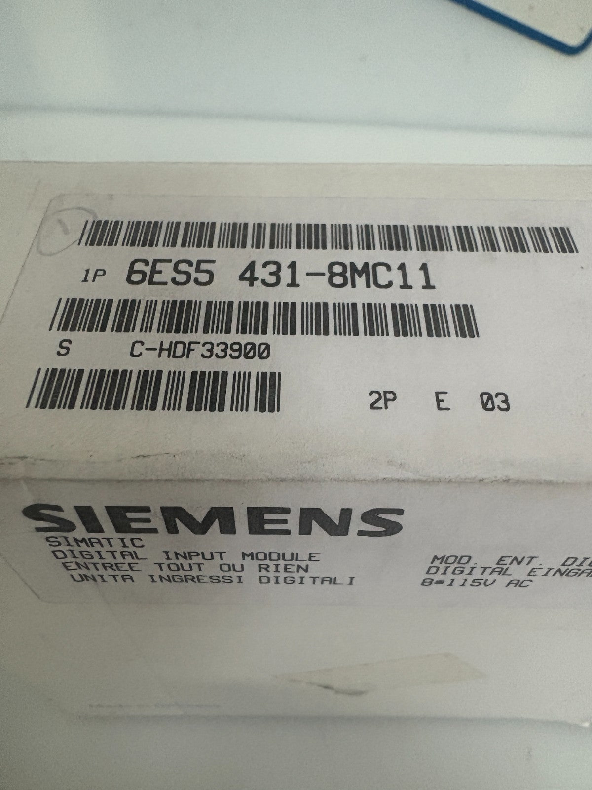 SIEMENS SIMATIC INPUT MODULE 6ES5 431-8MC113