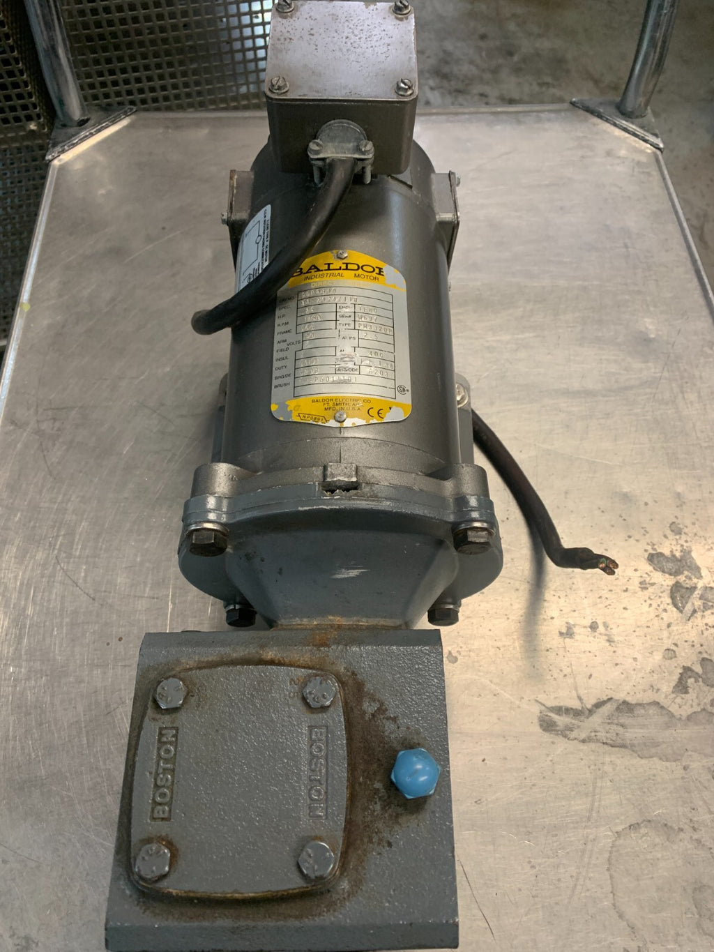 BALDOR 1/4 HP 1750 RPM MOTOR CDP3310 SPEC 33-2024 2118 W/GEAR BOX