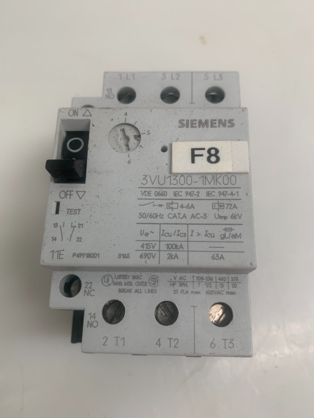 SIEMENS  Manual Motor Starter   3VU1300-1MK001
