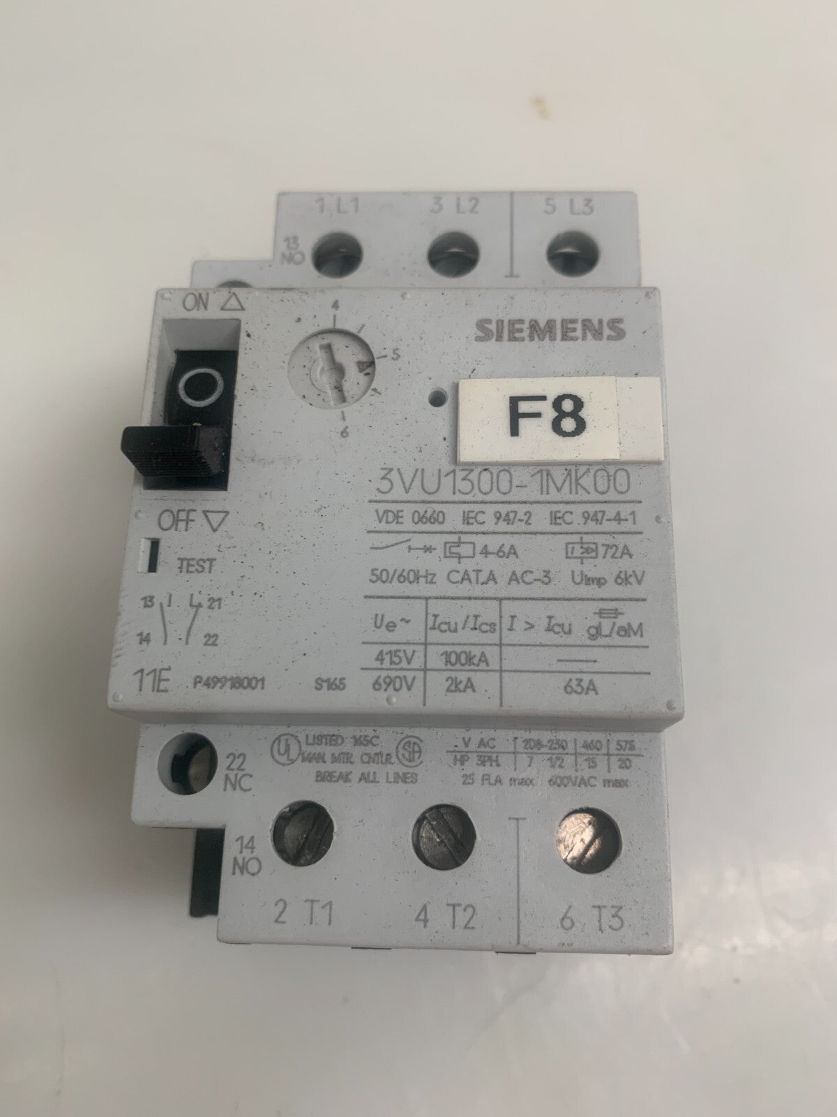 SIEMENS  Manual Motor Starter   3VU1300-1MK001