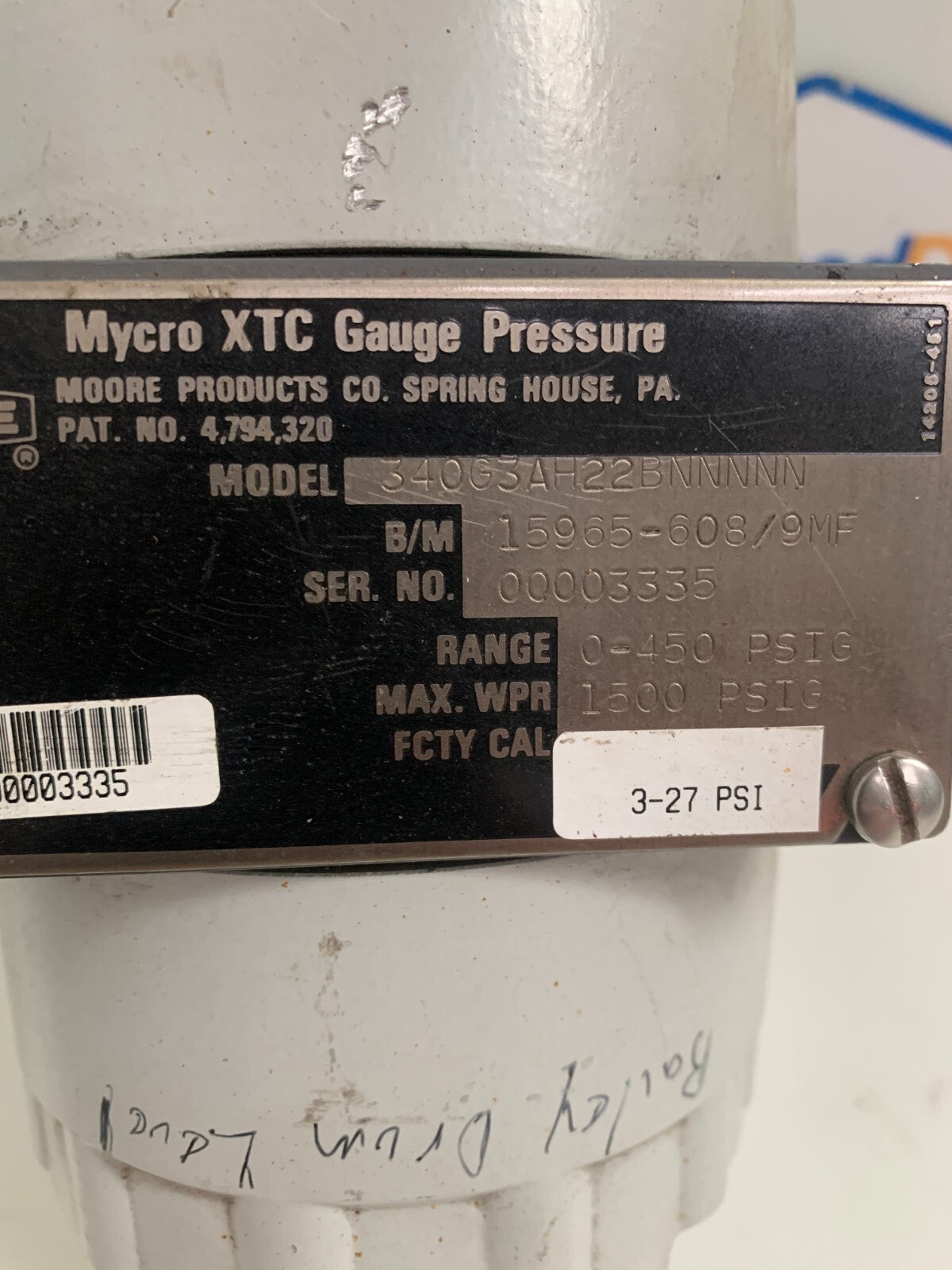 MOORE MYCRO XTC PRESSURE GAUGE TRANSMITTER 340G3AH22BNNNNN1