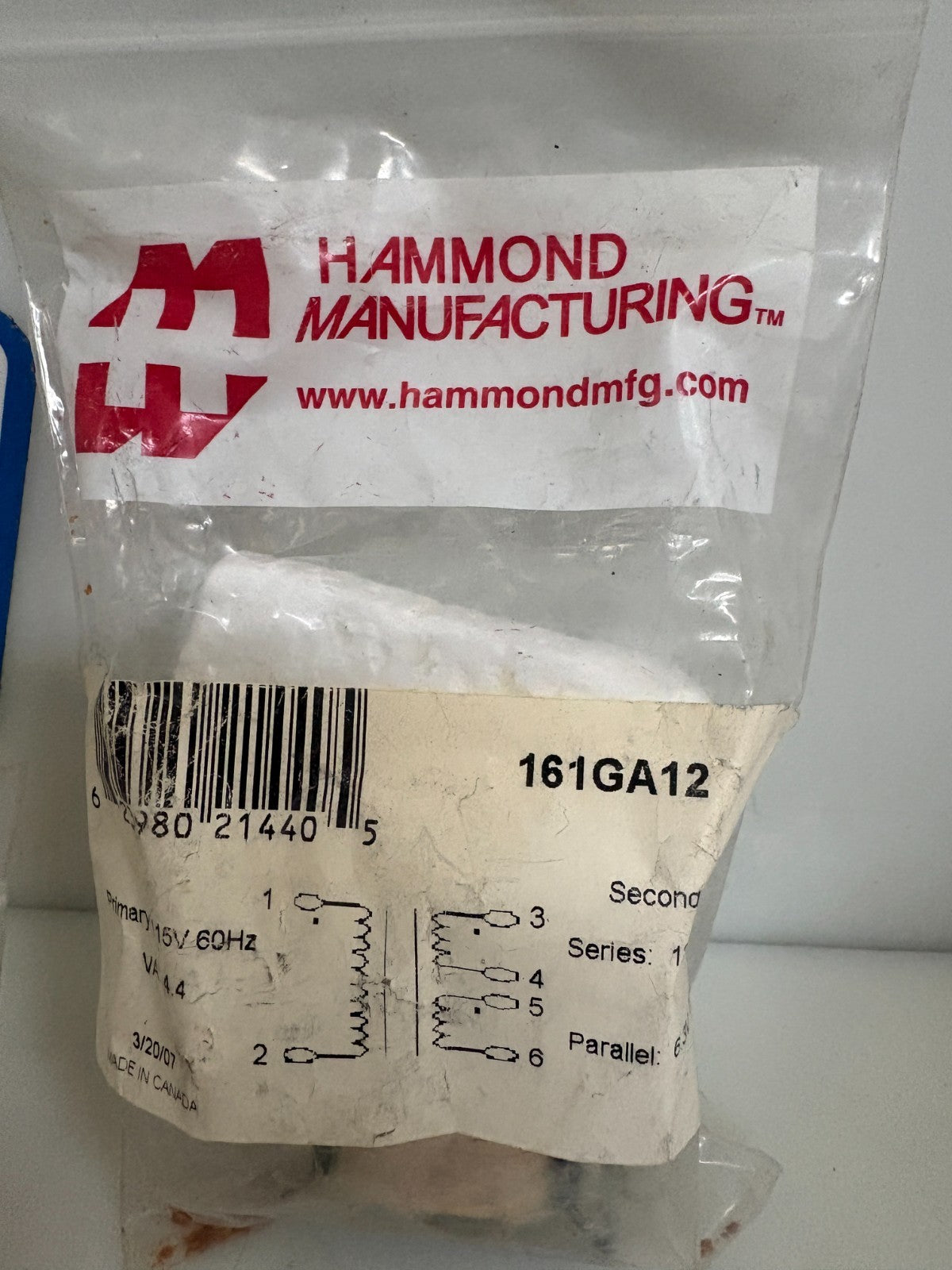 LOT OF 5 HAMMOND LOW VOLTAGE TRANSFORMER 161GA121