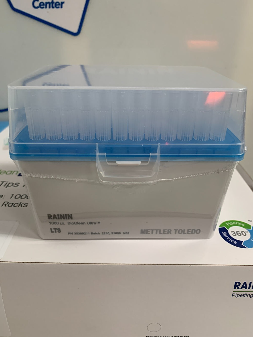 2 BOXES AVAIL METTLER TOLEDO RAININ BIO CLEAN ULTRA PIPETTE TIPS 1000uL 30389211