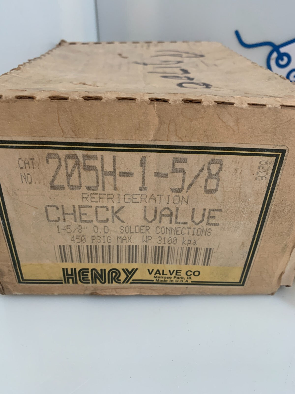 HENRY VALVE CO.  Refrigeration Check Valve  205H-1-5/82