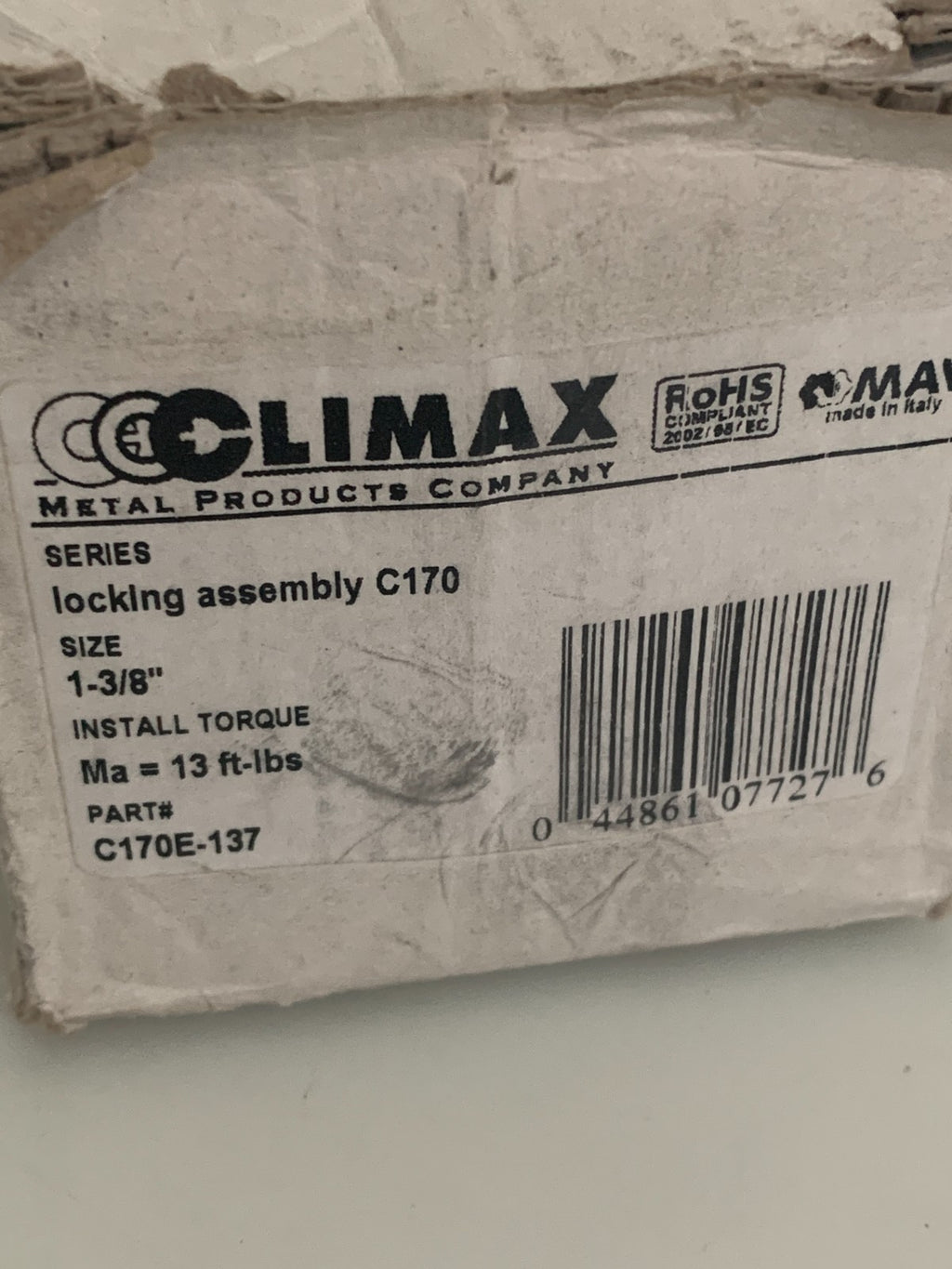 CLIMAX LOCKING ASSEMBLY C170 3/8 C170E-137
