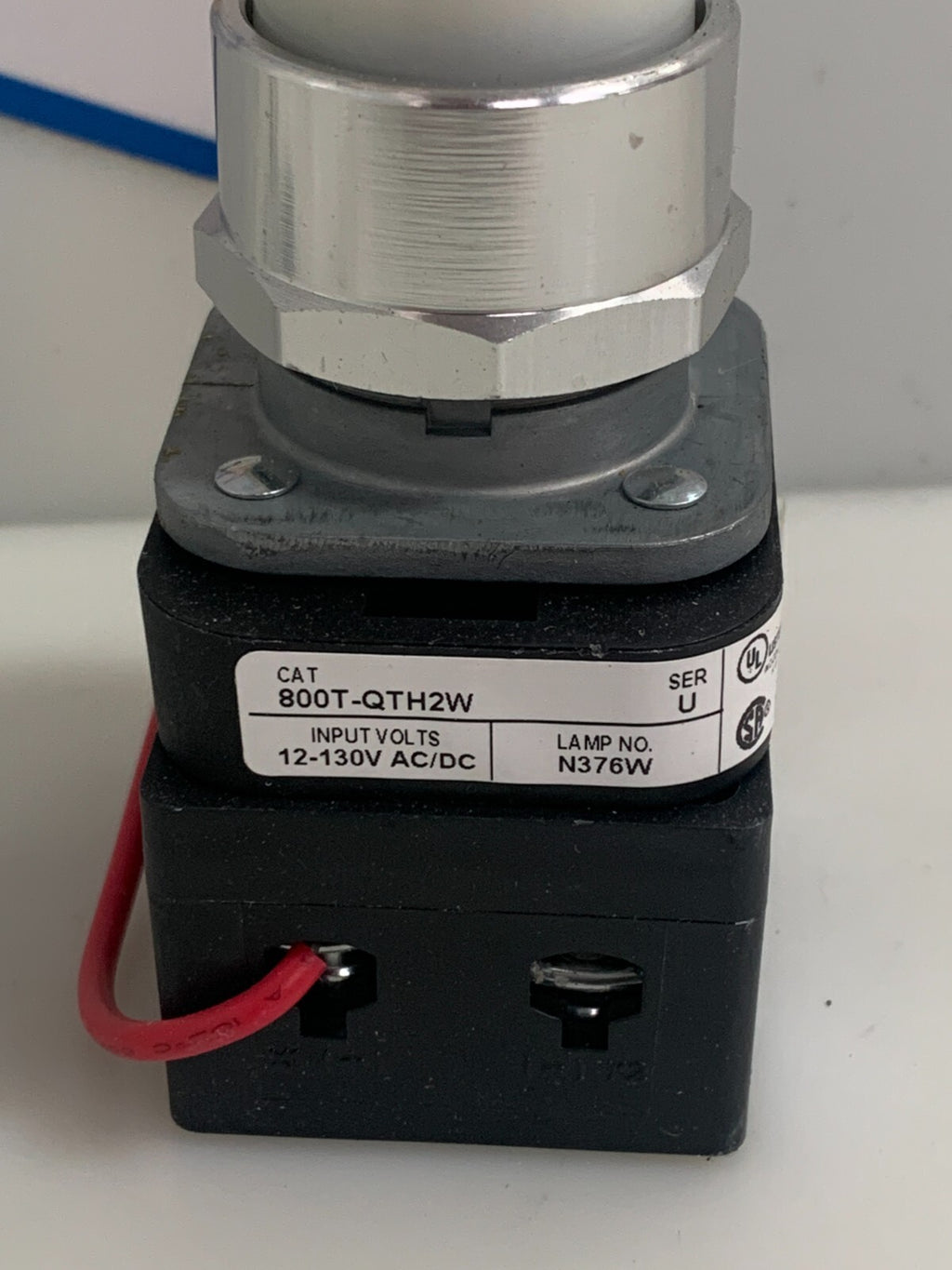 ALLEN BRADLEY WHITE PILOT LIGHT 800TC-QTH2W