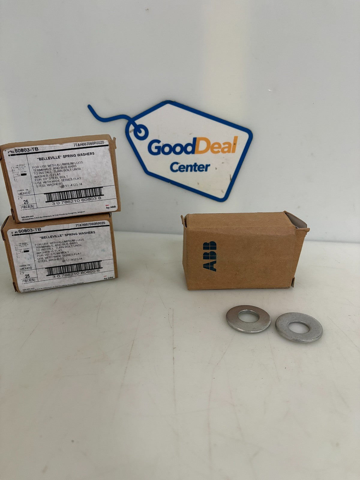 LOT OF 3 BOX  ABB THOMAS & BETTS BELLEVILLE 1/2 SPRING WASHER #60803-TB0