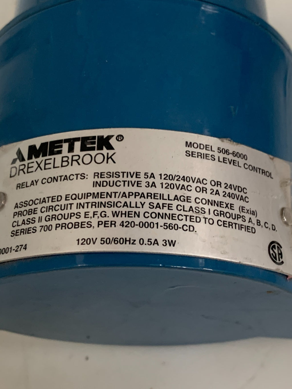 AMETEK DREXELBROOK LEVEL CONTROL 506-60001