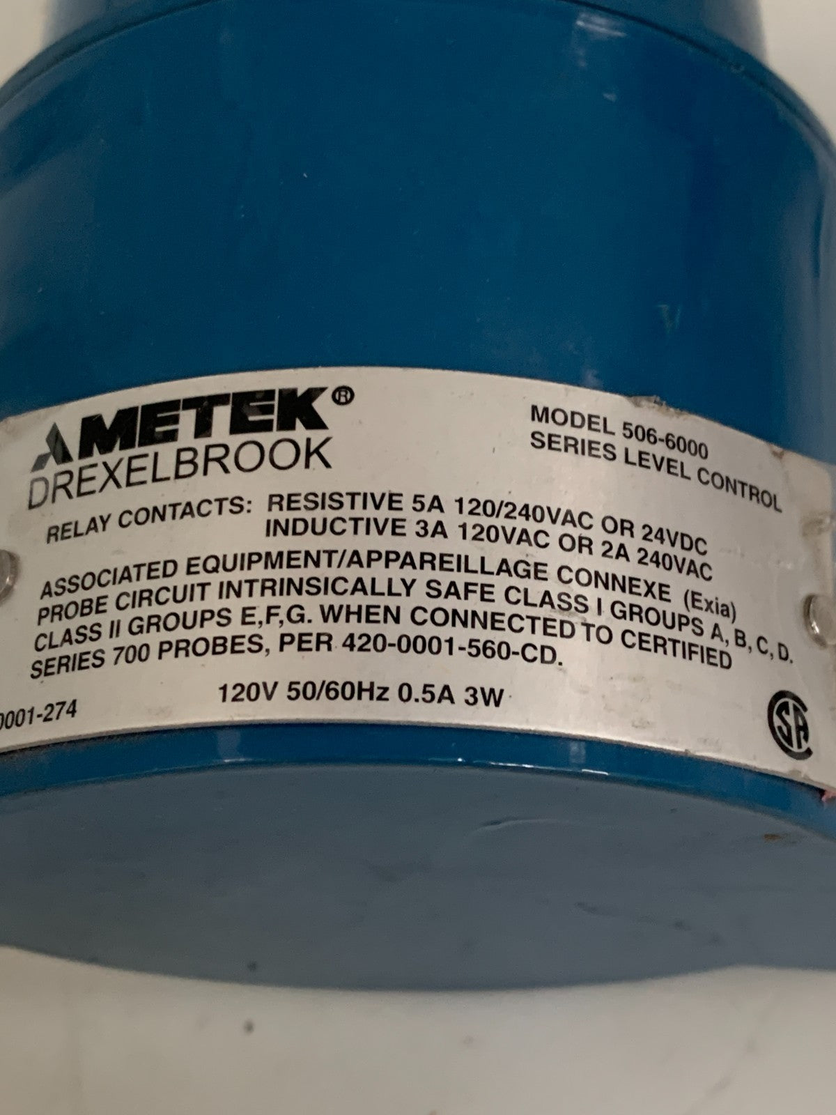 AMETEK DREXELBROOK LEVEL CONTROL 506-60001