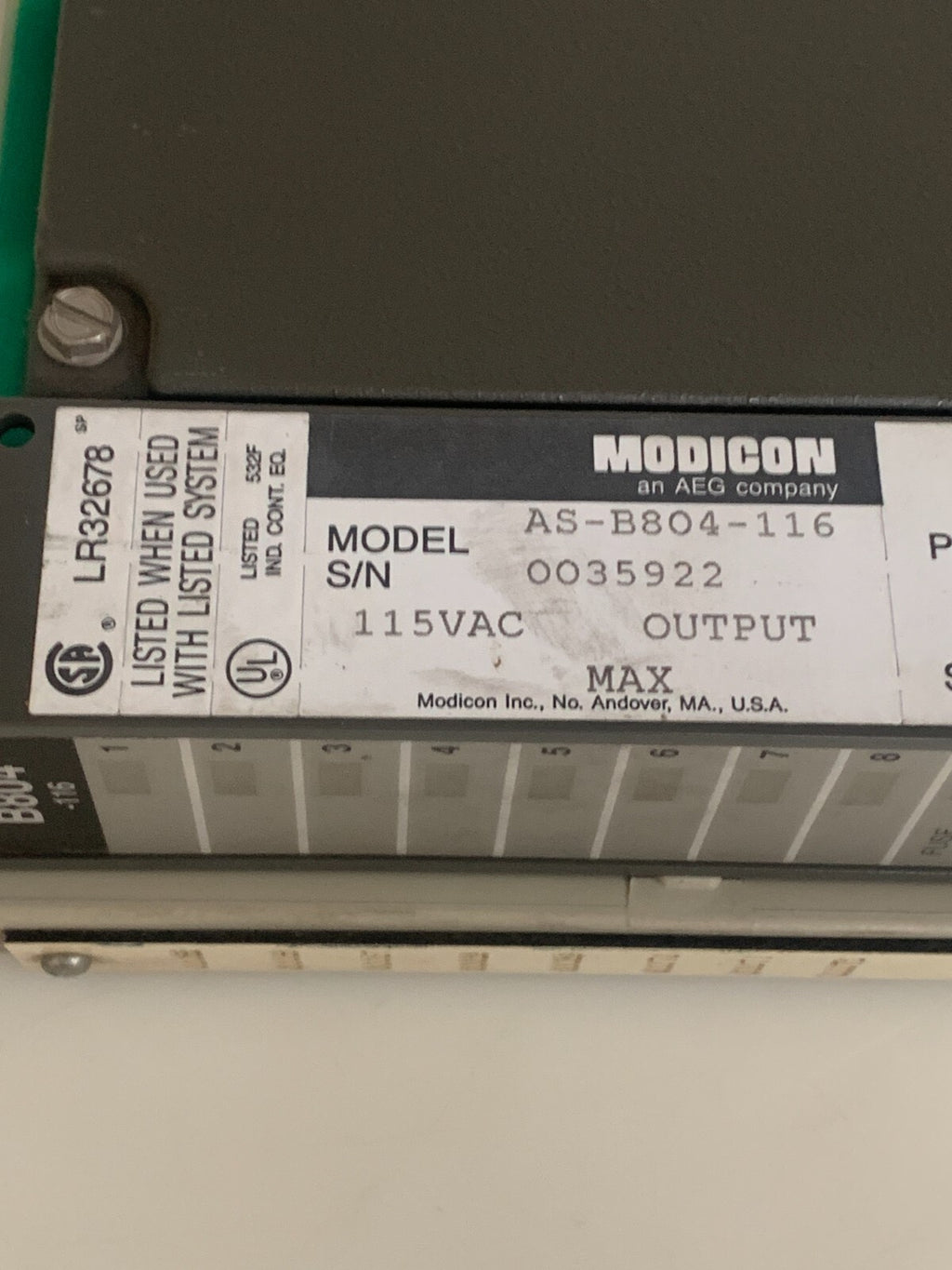 MODICON B 804-116 AEG OUTPUT MODULE AS-B804-1163