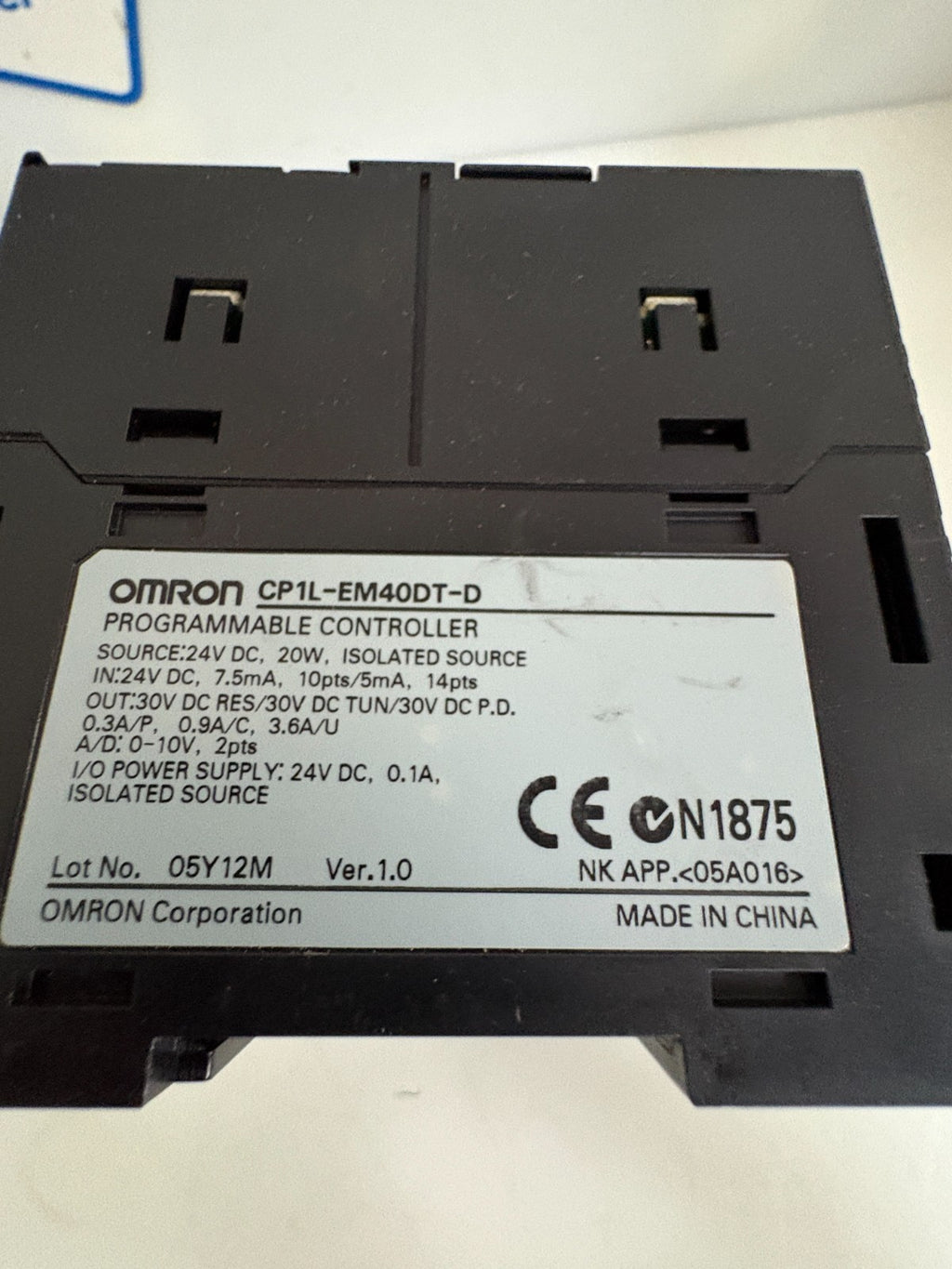 OMRON CPU PROGRAMMABLE CONTROLLER CP1L-EM40DT-D