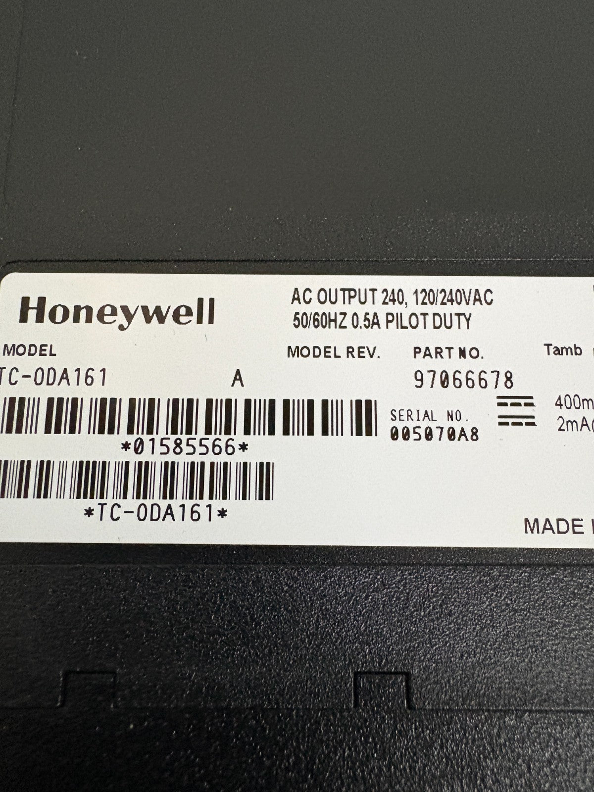 HONEYWELL AC OUTPUT PILOT DUTY MODULE TC-0DA161 A 97066678