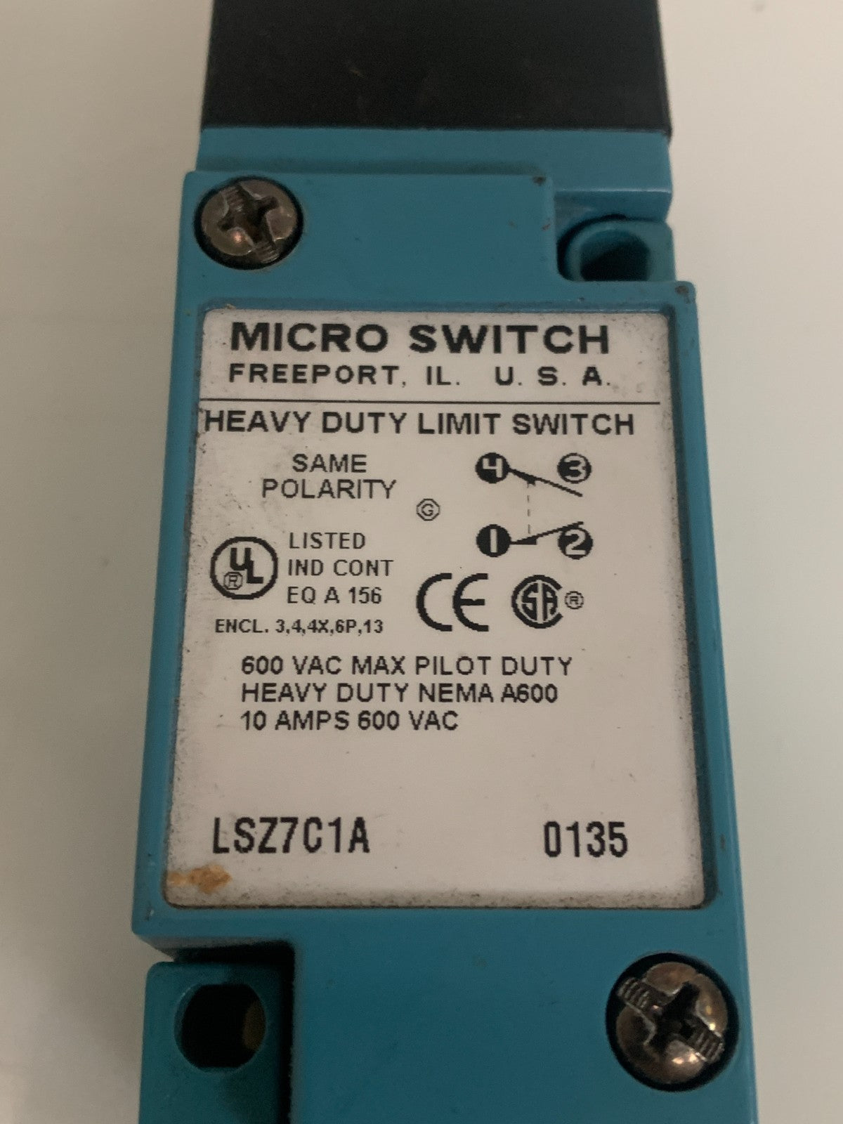 HONEYWELL MICRO SWITCH HEAVY DUTY LIMIT SWITCH #LSZ7C1A1