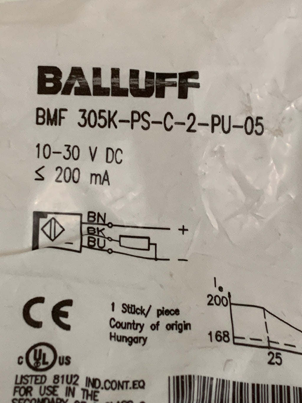 BALLUFF PROXIMITY SENSOR BMF 305K-PS-C-2-PU-053