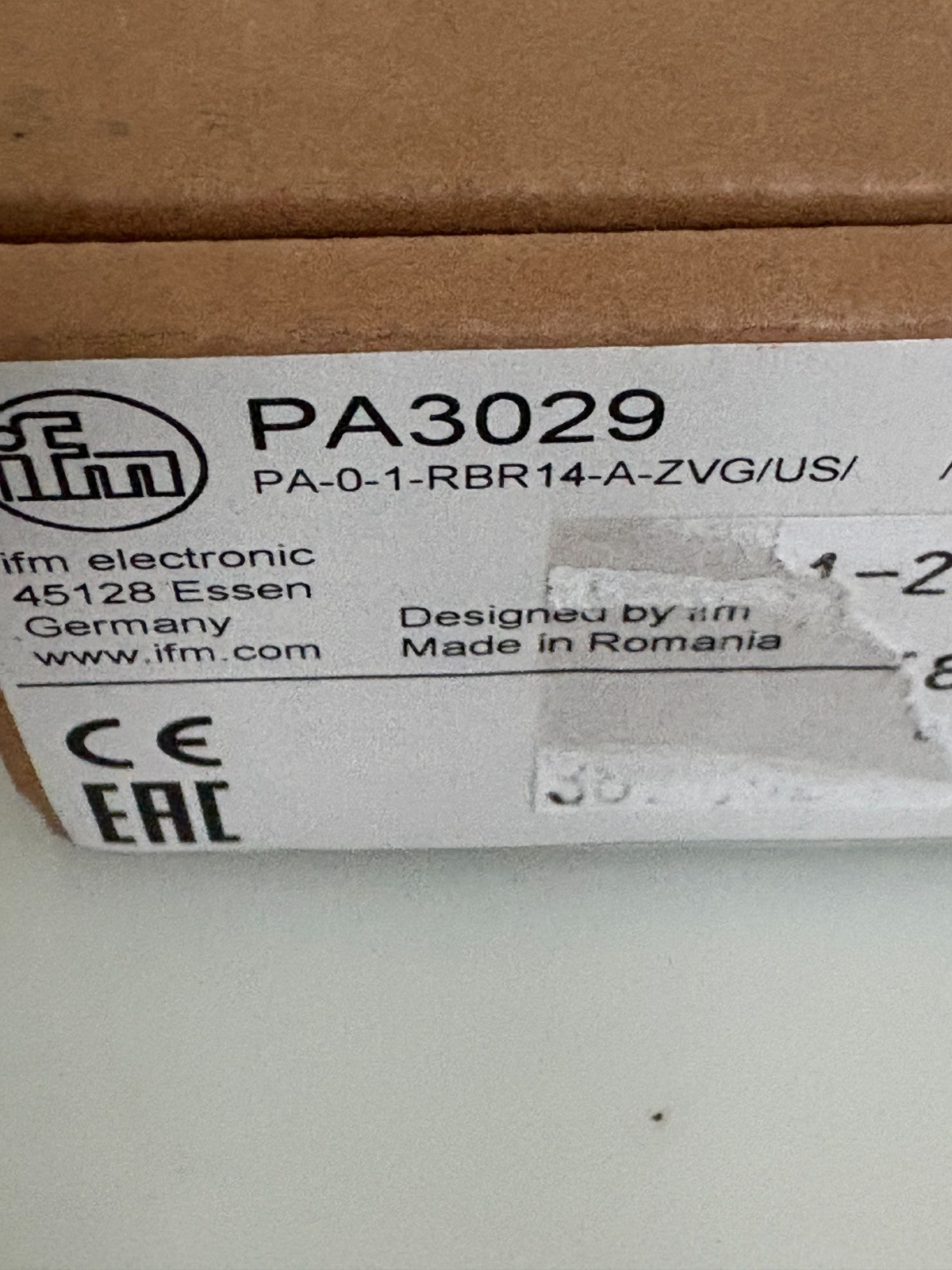 IFM PRESSURE SENSOR PA 3029