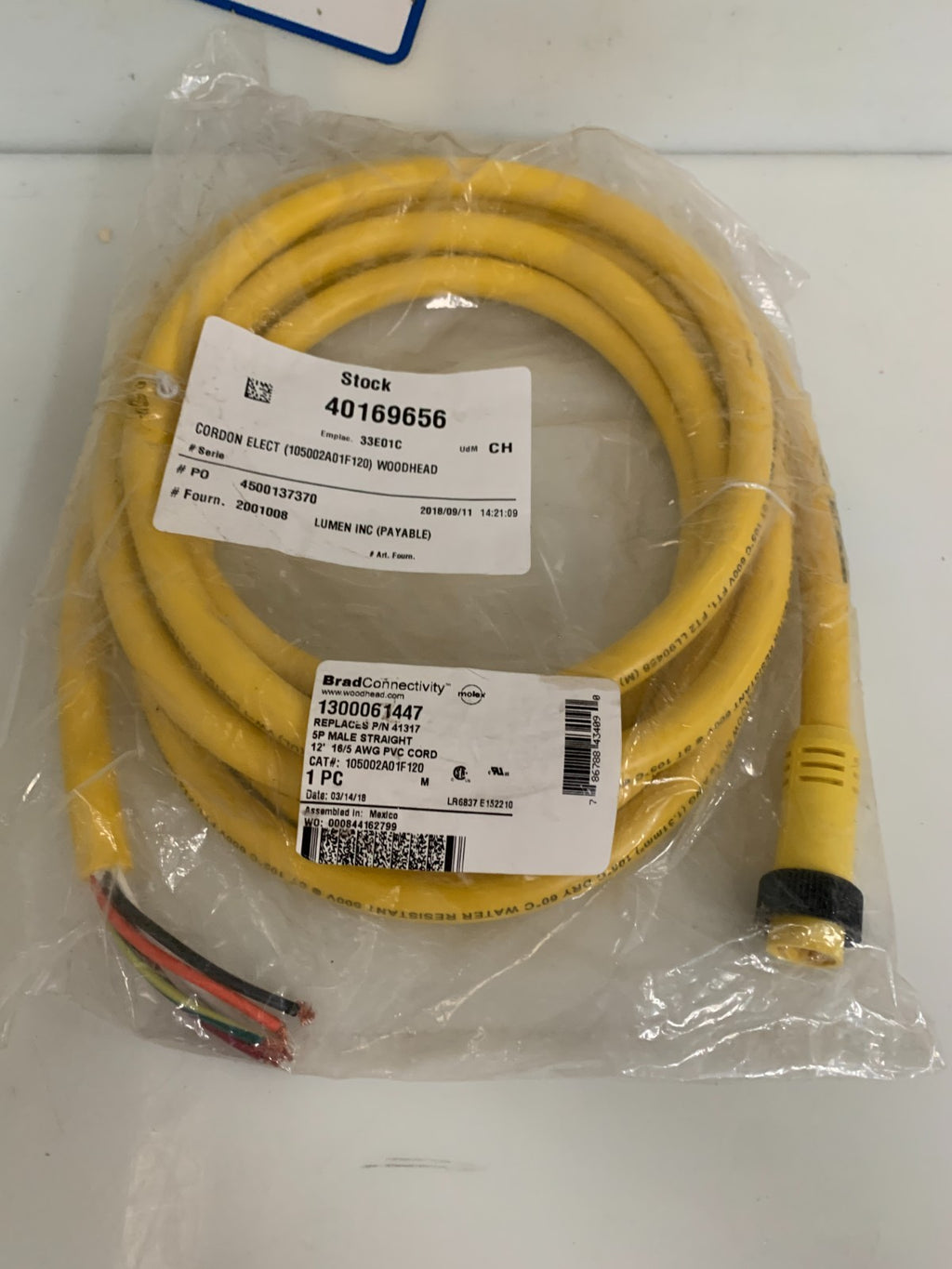 BRAD CONNECTIVITY 12' 16/5 AWG PVC CORD3