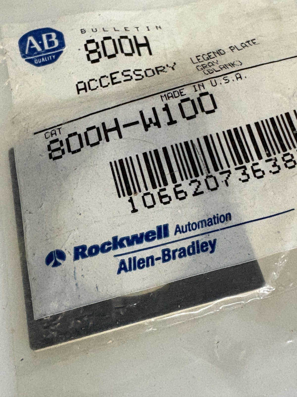 LOT OF 8 ALLEN-BRADLEY LEGEND PLATE GRAY 800H-W1002