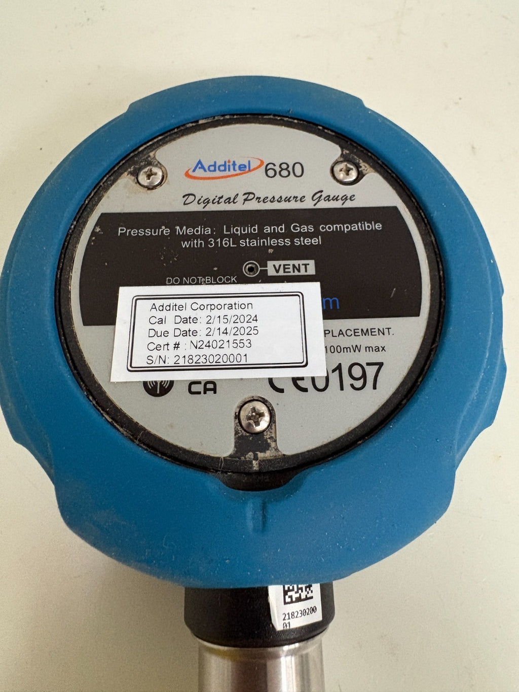 ADDITEL 680 DIGITAL PRESSURE GAUGE 30PSI