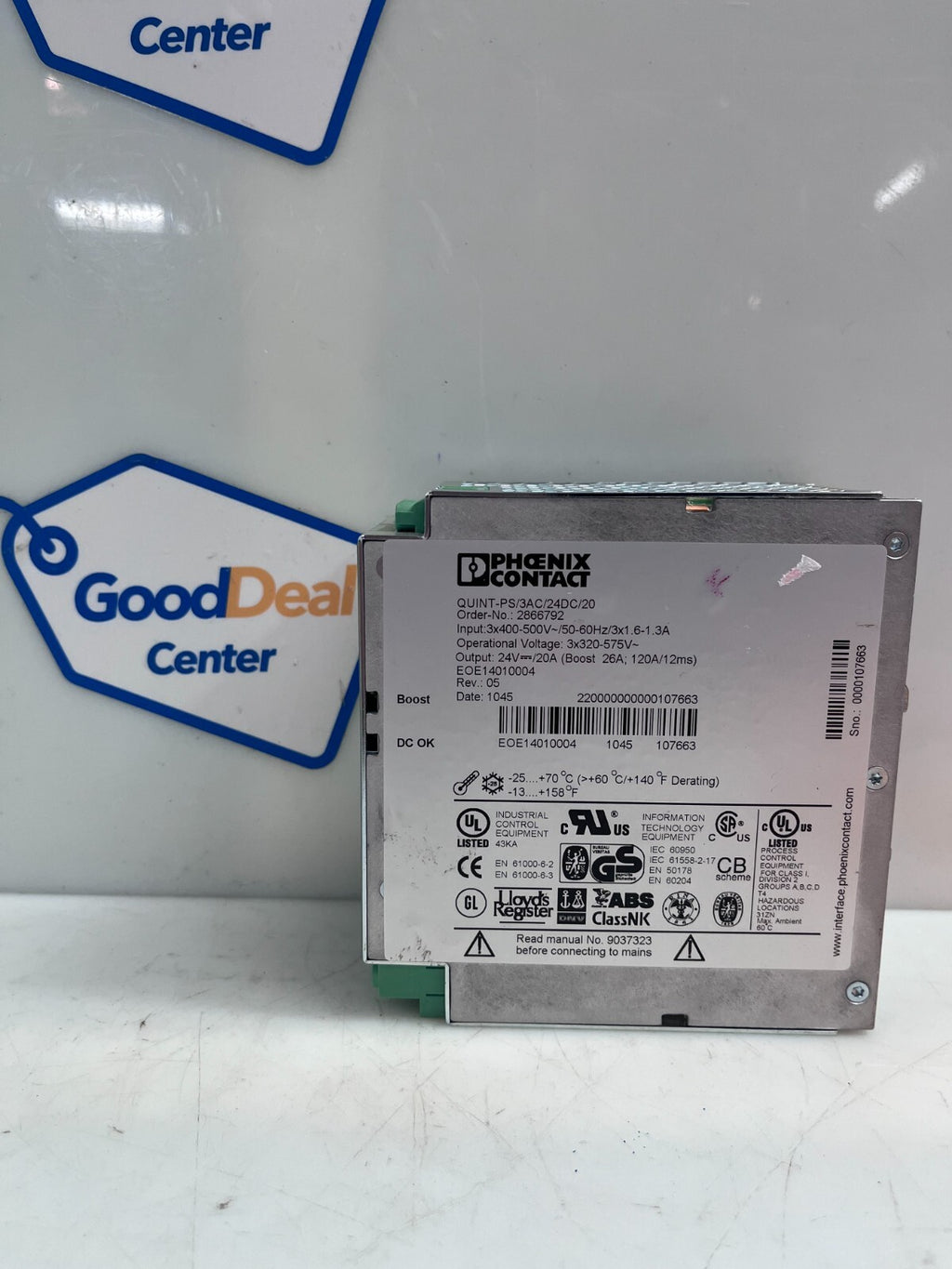 PHOENIX CONTACT QUINT- PS /3AC/24DC/20 Power Supply Unit 2866792 (Goodcondition)