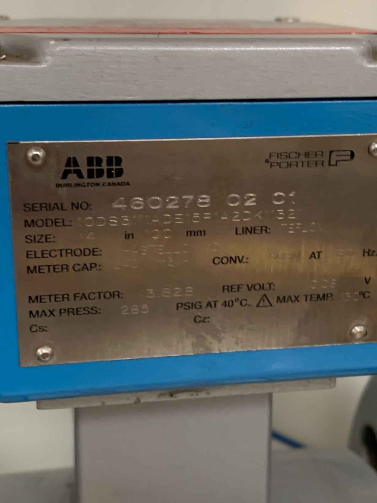 ABB FISHER PORTER FLOW METER 10DS3 ADE15P A2DK11323