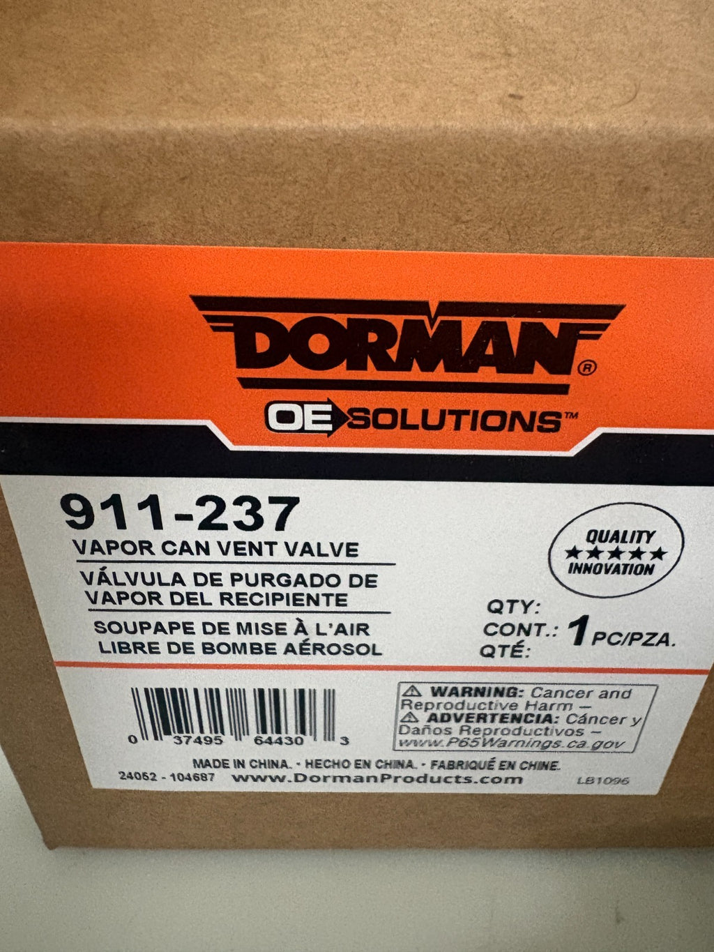 DORMAN VAPOR CAN VENT VALVE 911-237 5