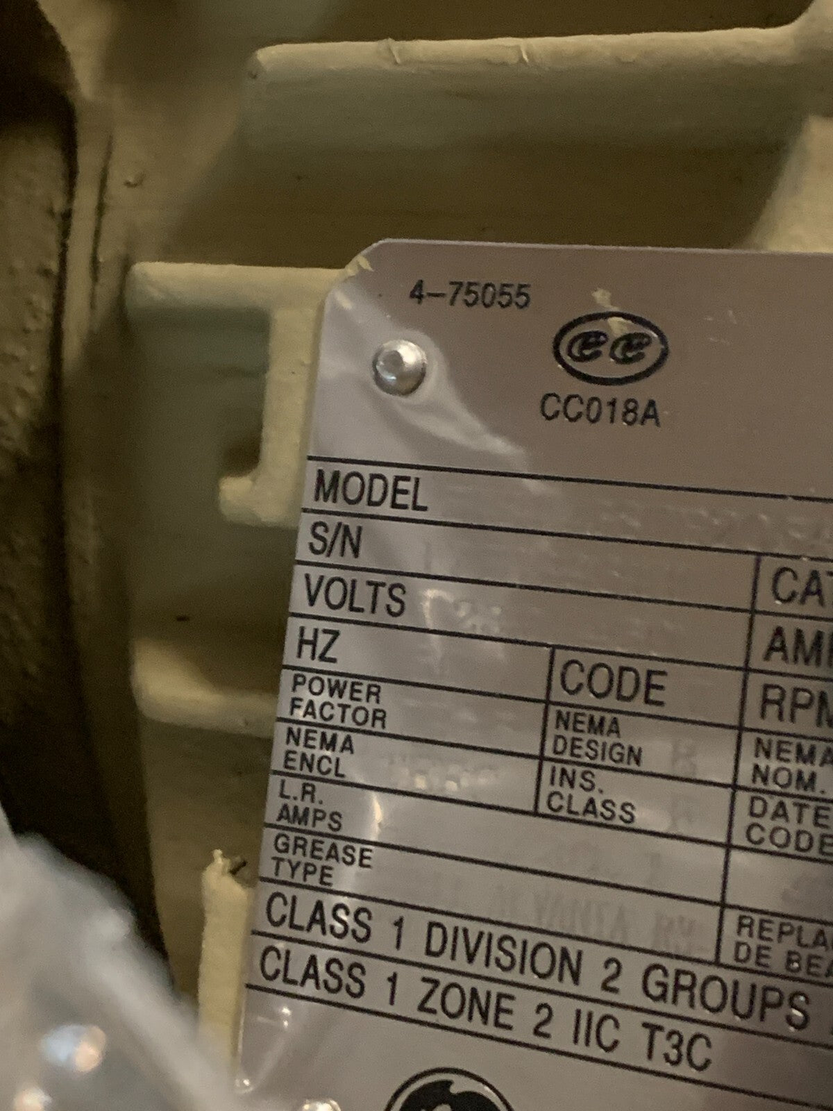 GENERAL ELECTRIC 2HP ELECTRIC MOTOR  5KS145STE205  1730RPM M7725