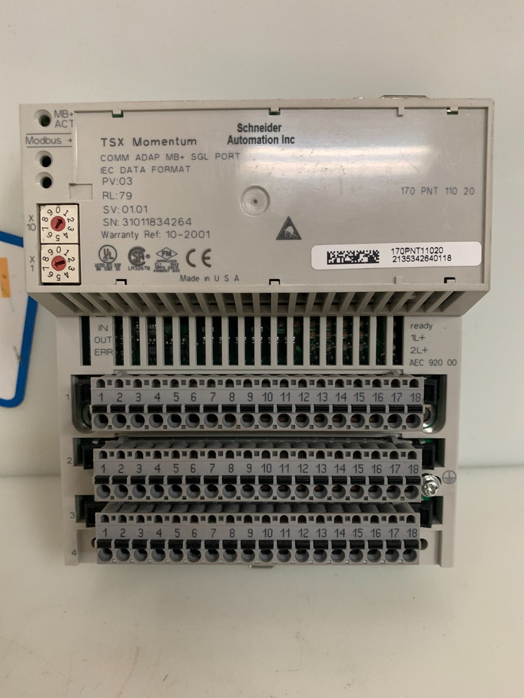 SCHNEIDER AUTOMATION I/O BASE HIGH SPEED COUNTER TSX MOMENTUM