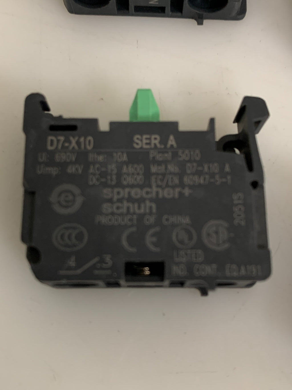 LOT OF 6 SPRECHER-SCHUH CONTACT BLOCK D7-X10