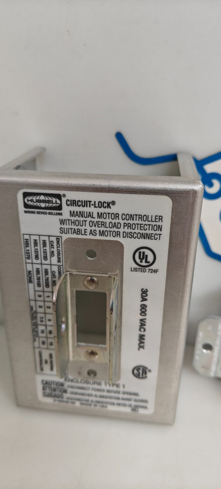 HUBBELL MANUAL MOTOR CONTROLLER HBL1379D 1