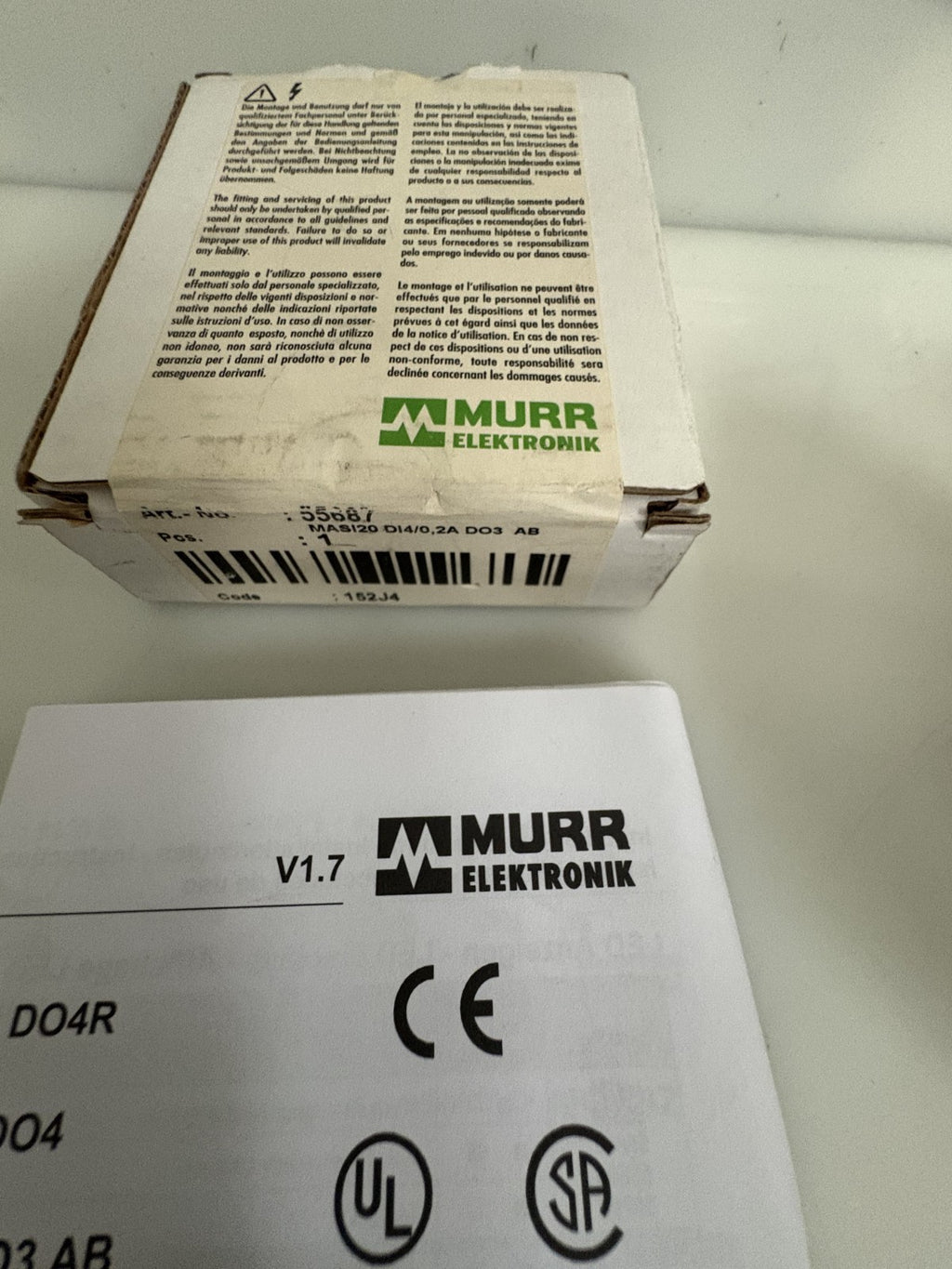 MURR ELEKTRONIK #55687 MAS120 DI 4/0 2A D03 AB