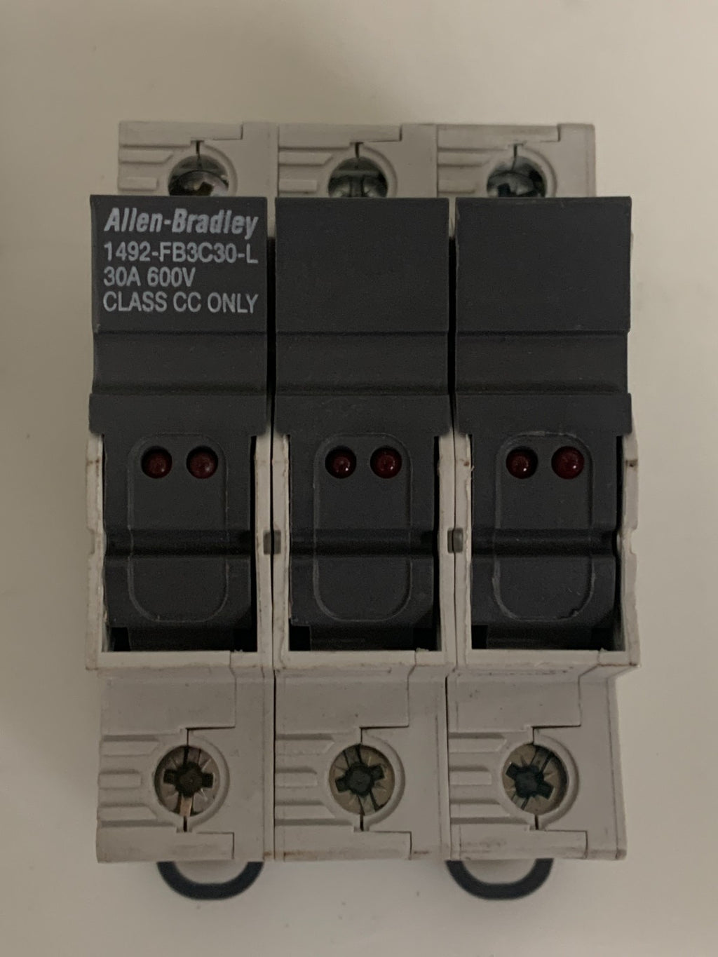 LOT OF 2 ALLEN BRADLEY 3 POLE 30 A 600V FUSE HOLDER